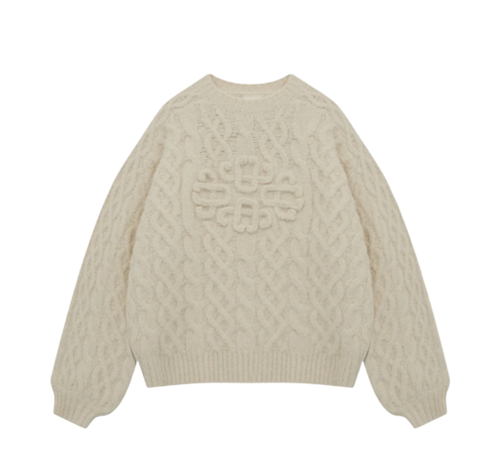 THE COUTURE CLUB FLUFFY CABLE KNIT JUMPER