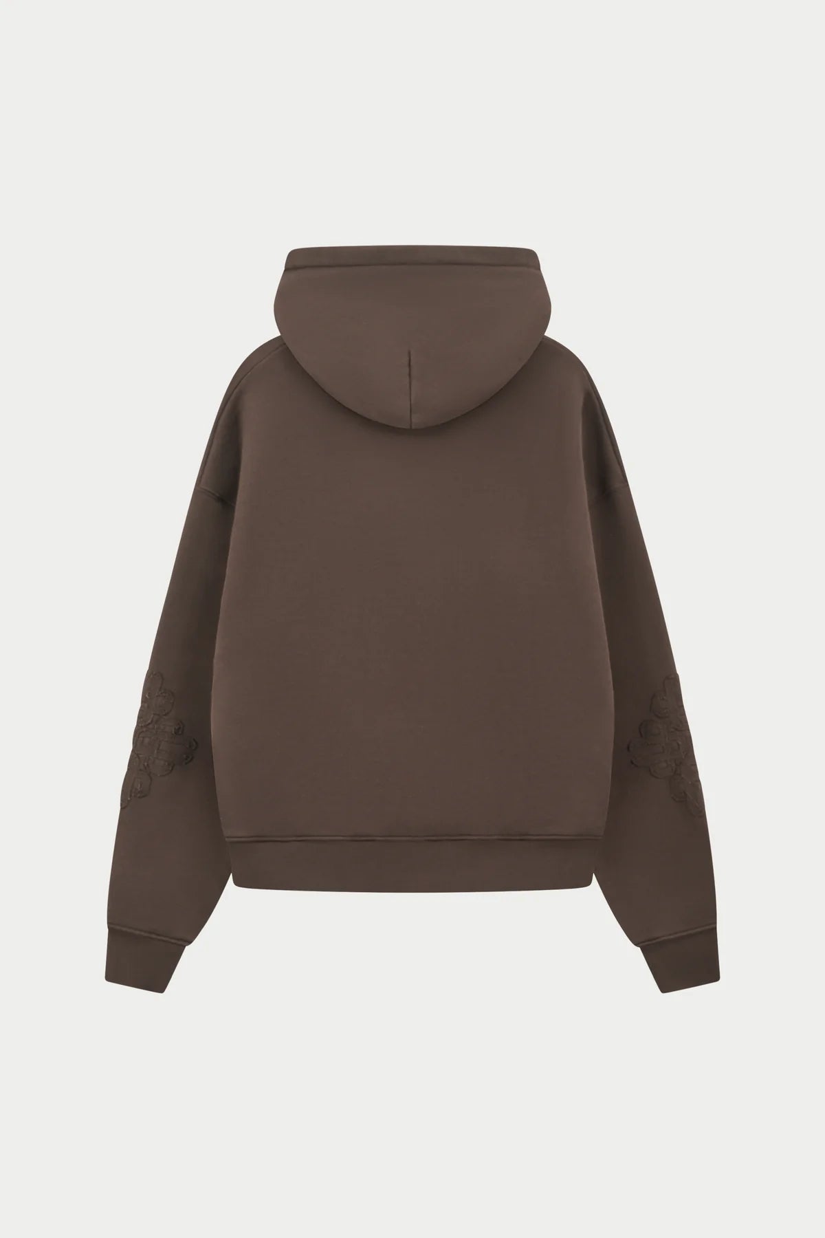 THE COUTURE CLUB EMBLEM APPLIQUE ZIP THROUGH HOODIE - BROWN