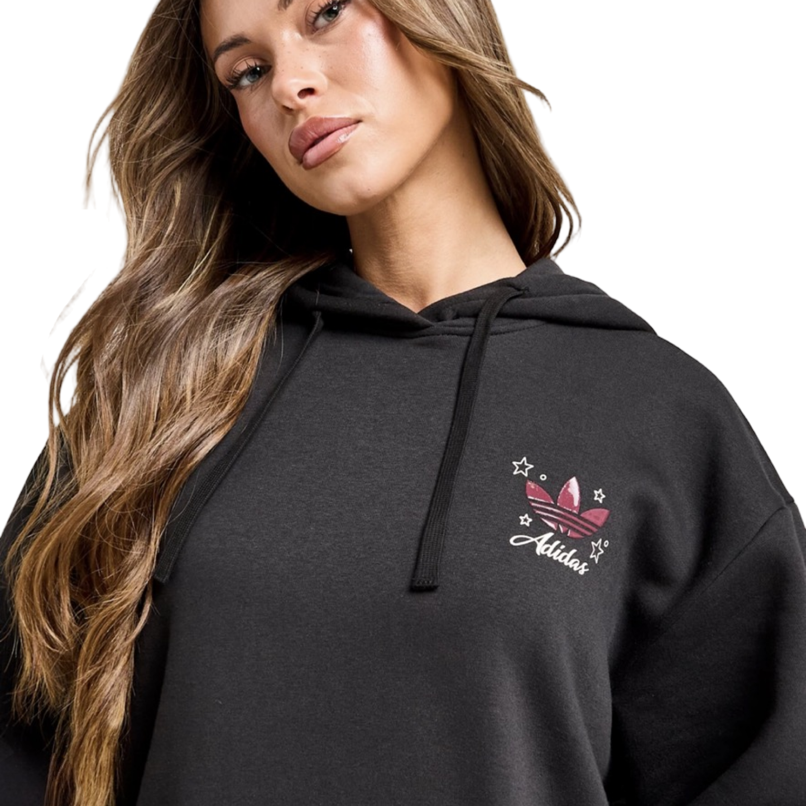 ADIDAS ORIGINALS CHARM FOOTWEAR OVERHEAD HOODIE - BLACK