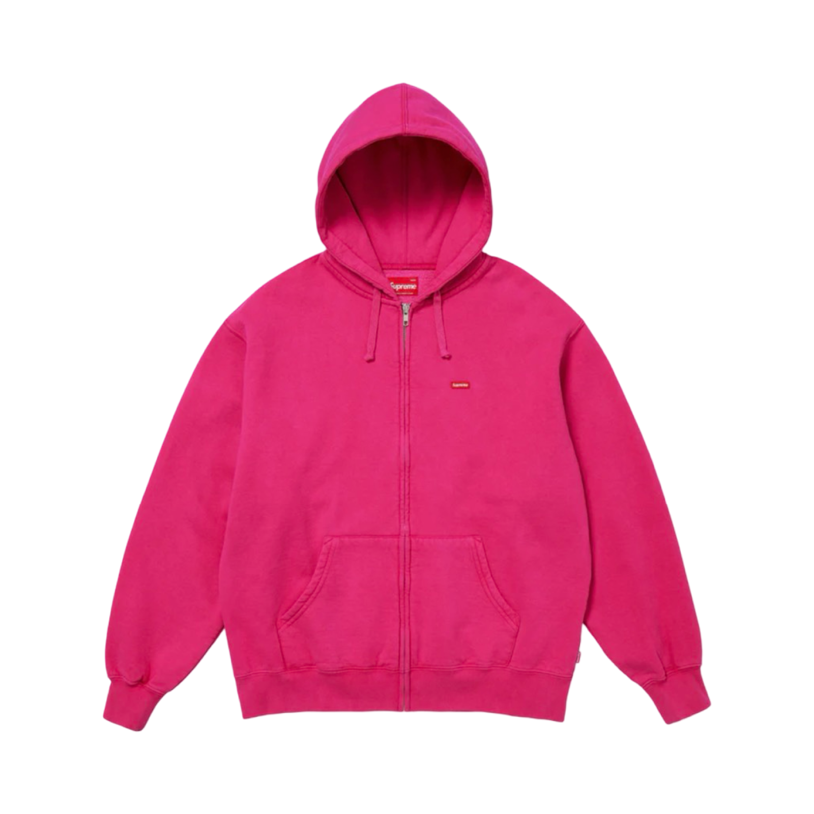 SUPREME SMALL BOX ZIP UP HOODED SWEATSHIRT - PINK