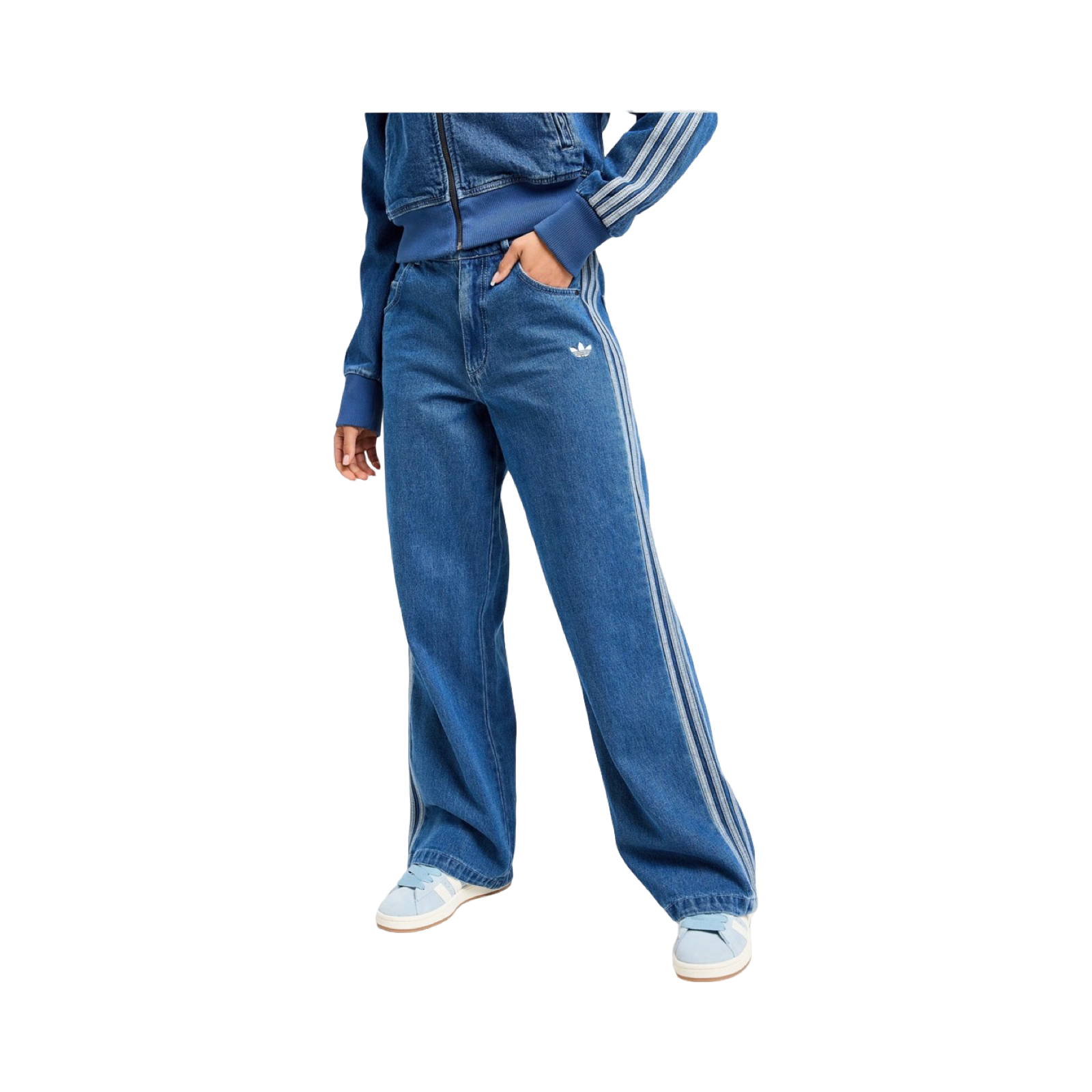 ADIDAS ORIGINALS DENIM FIREBIRD TRACK PANTS
