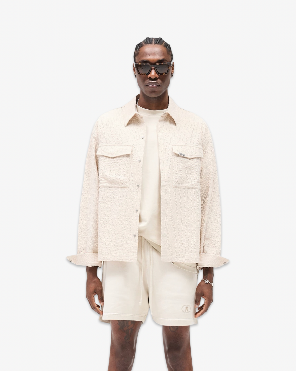 REPRESENT TEXTURED LONG SLEEVE SHIRT CHAMPAGNE