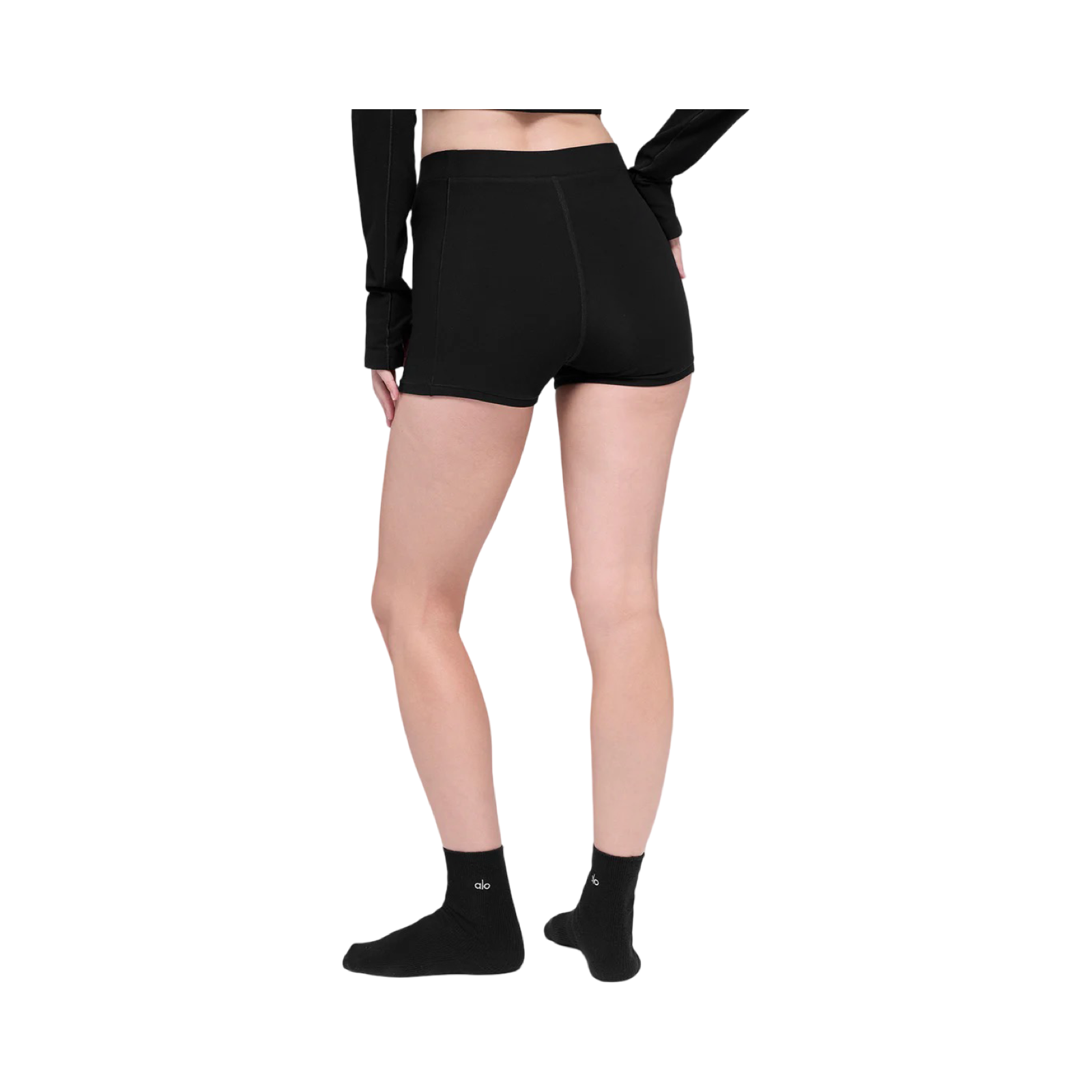 ALO SINCERE MICRO SHORT IN BLACK