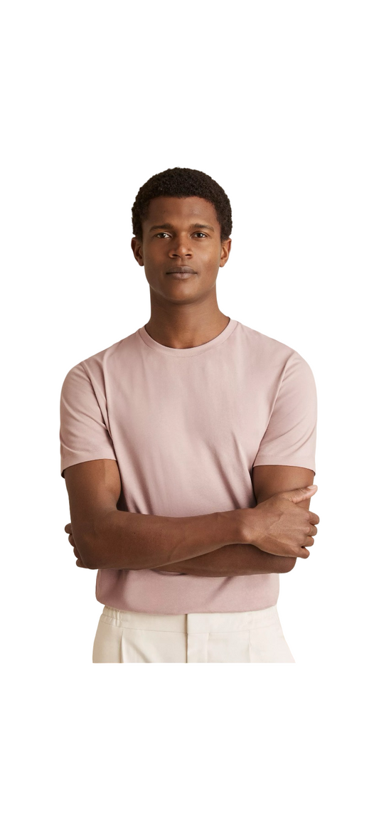 REISS BLESS COTTON CREW NECK T-SHIRT SOFT PINK