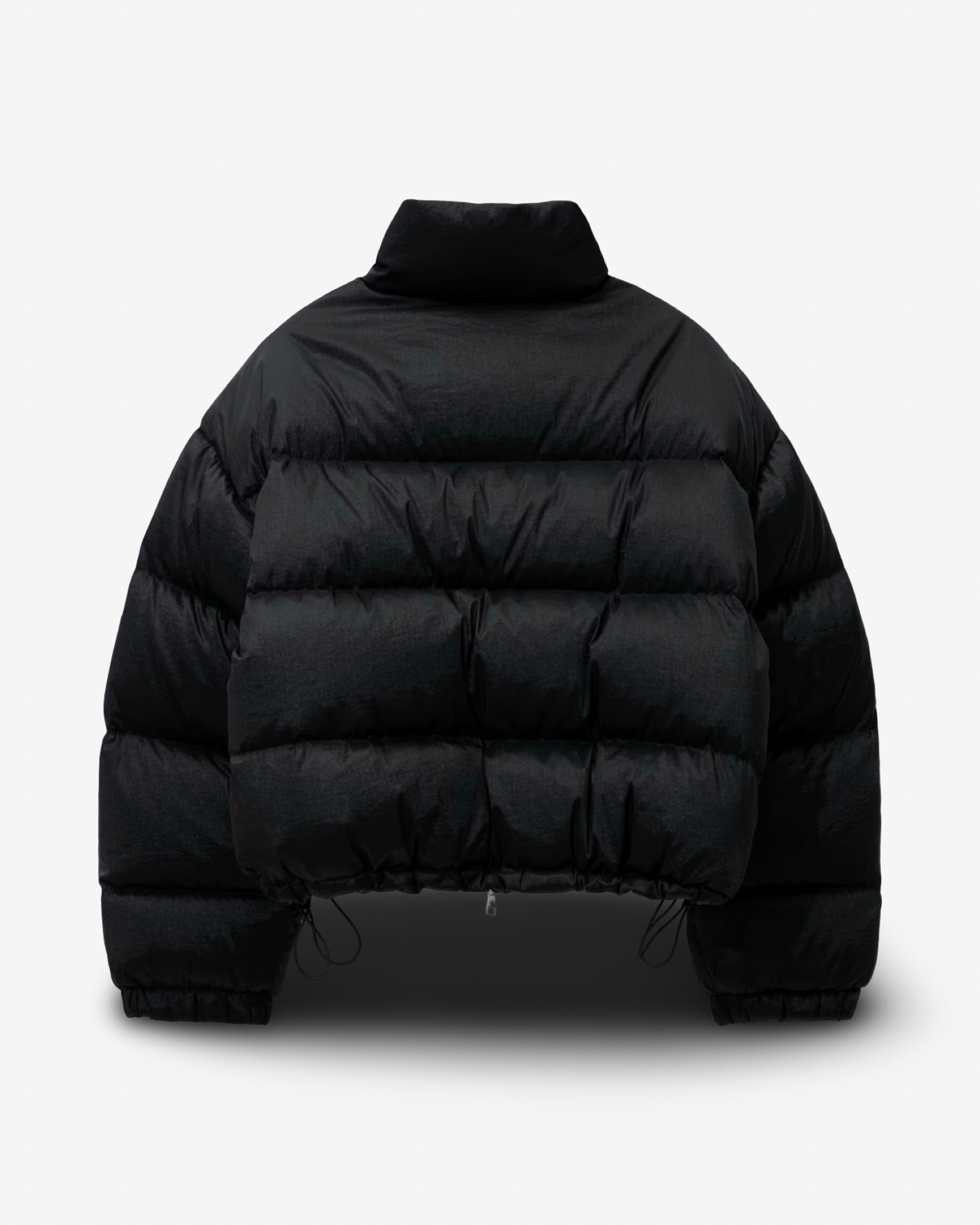 COLE BUXTON CROPPED NYLON PUFFER COAT - BLACK
