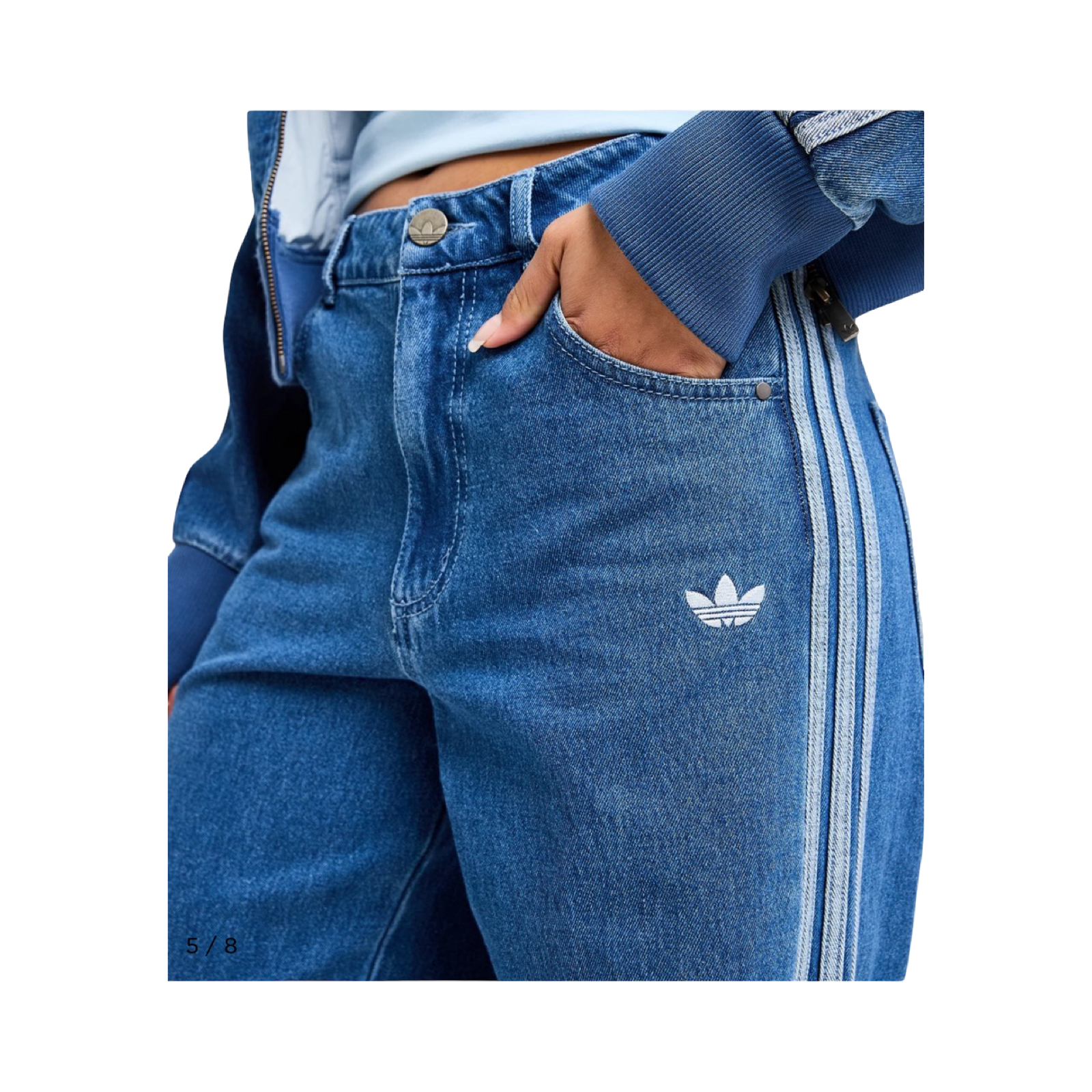 ADIDAS ORIGINALS DENIM FIREBIRD TRACK PANTS