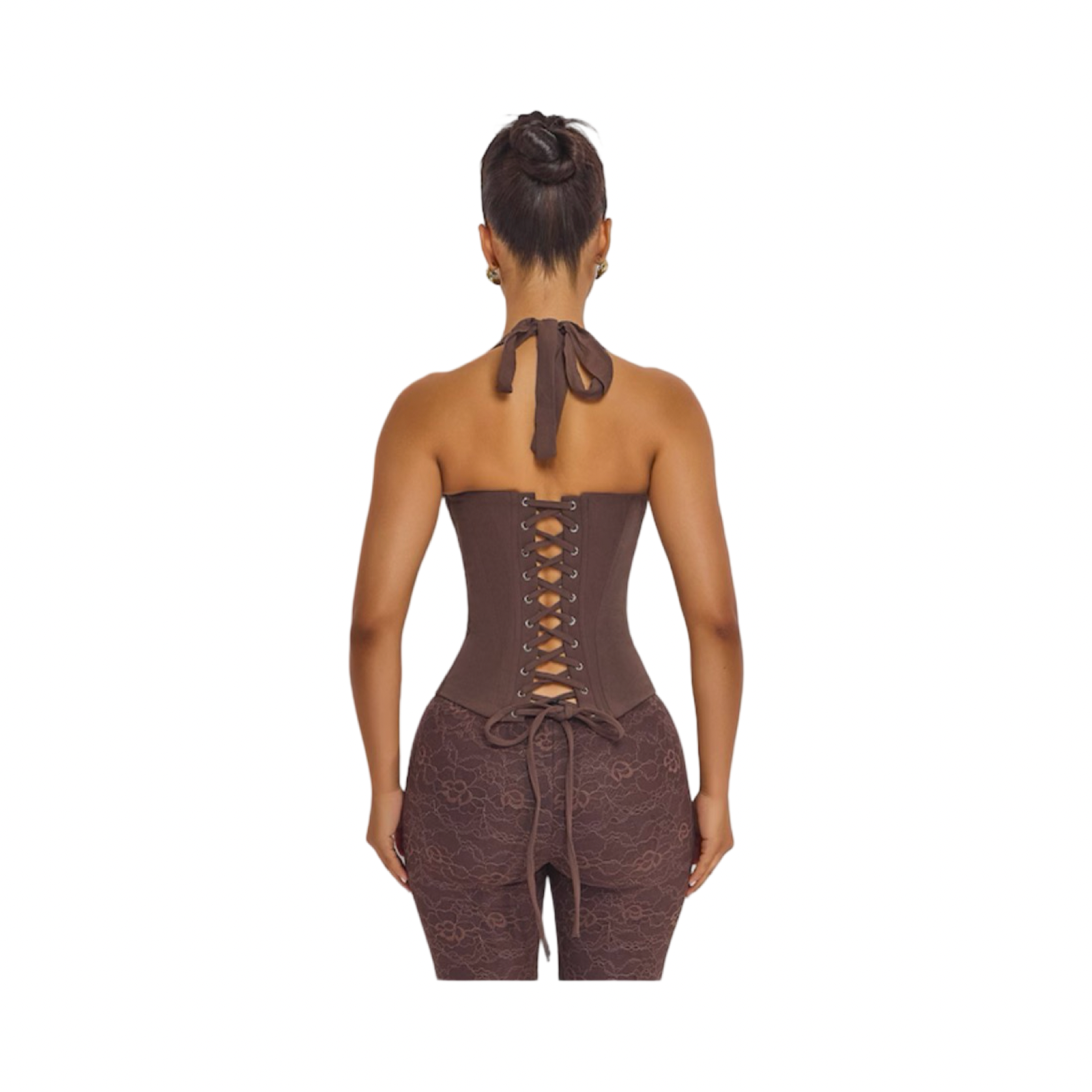 MARS THE LABEL BROWN ZADIE CORSET TOP