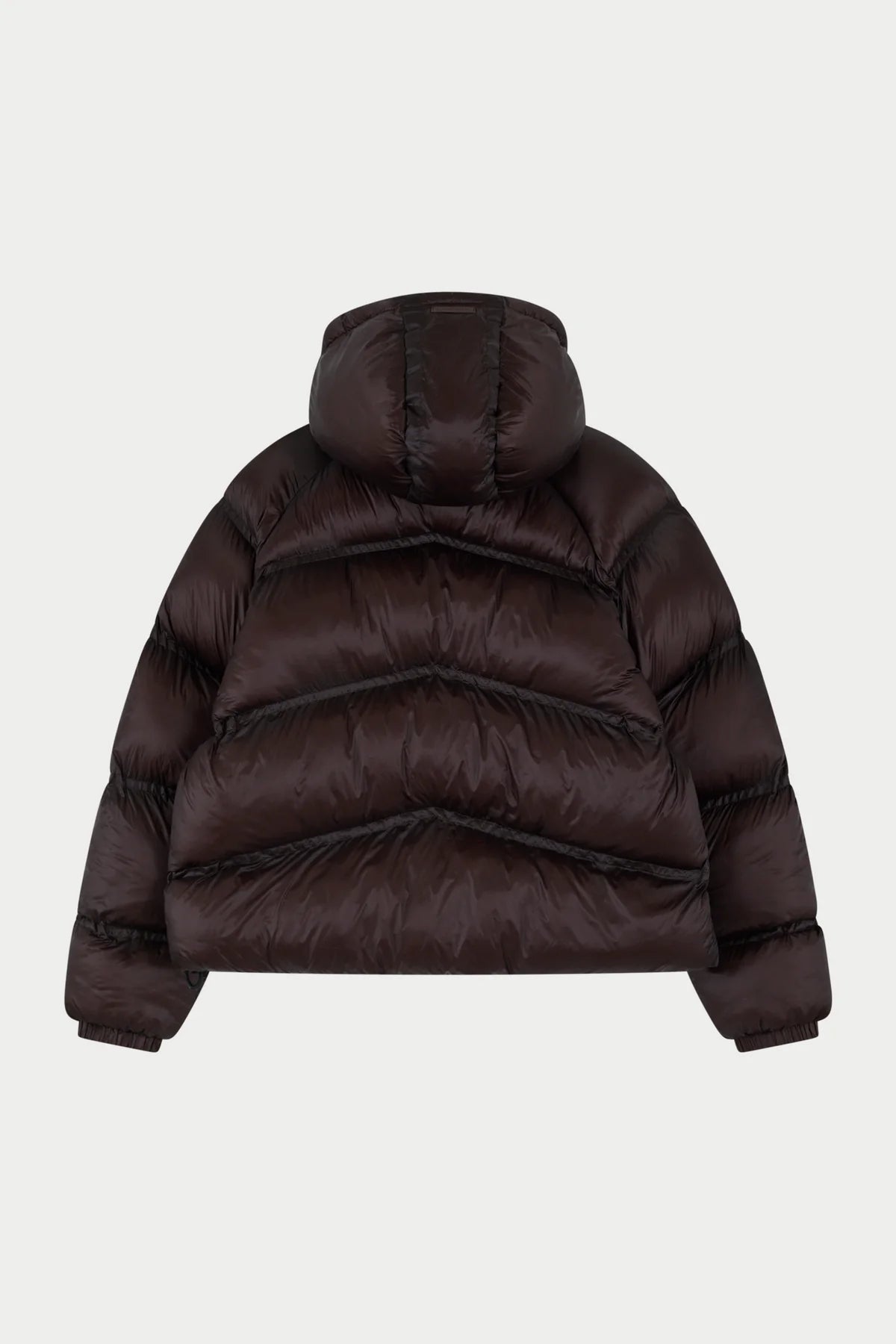 THE COUTURE CLUB TRANSLUCENT HOODED PUFFER -  BROWN