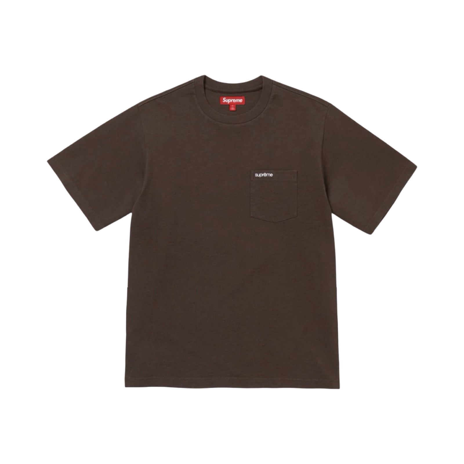 SUPREME S/S POCKET TEE - DARK BROWN
