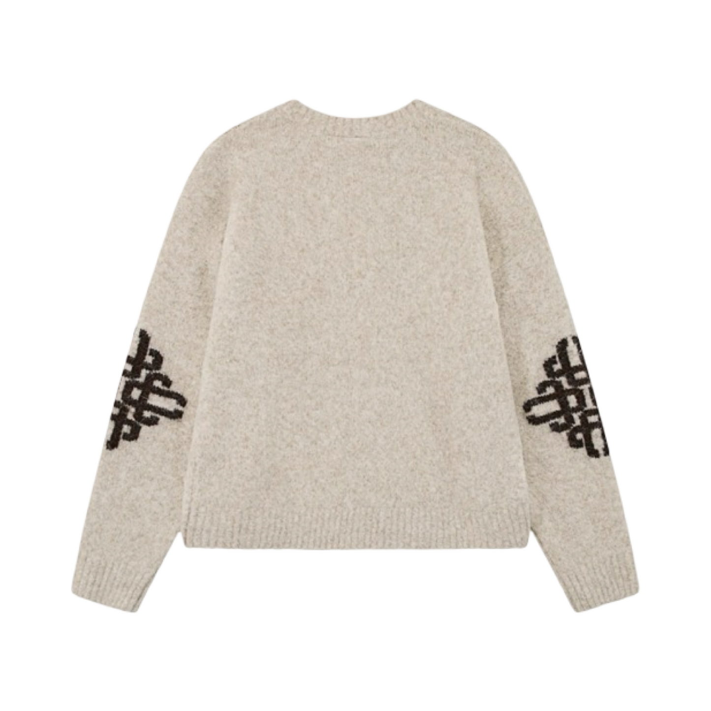 COUTURE CLUB BRUSHED SLEEVE KNITTED CREW BEIGE