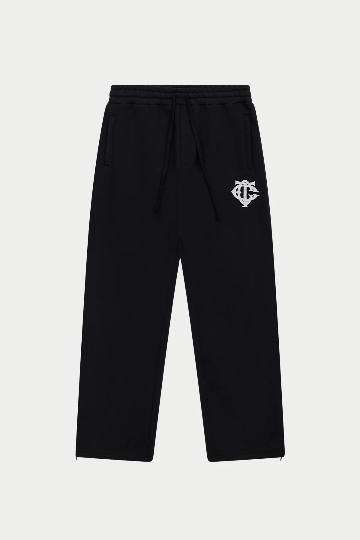 THE COUTURE CLUB HEAVYWEIGHT MONOGRAM APPLIQUE EMBLEM JOGGER - BLACK