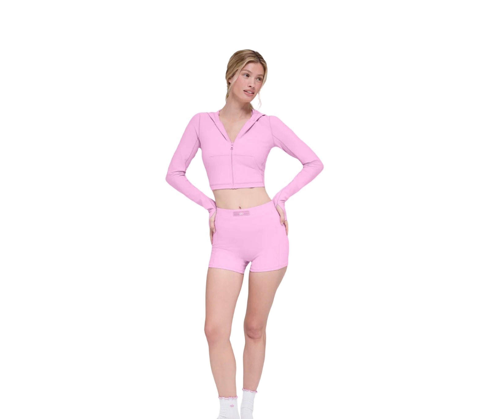 ALO SINCERE FITTED JACKET IN CANDY HEART PINK