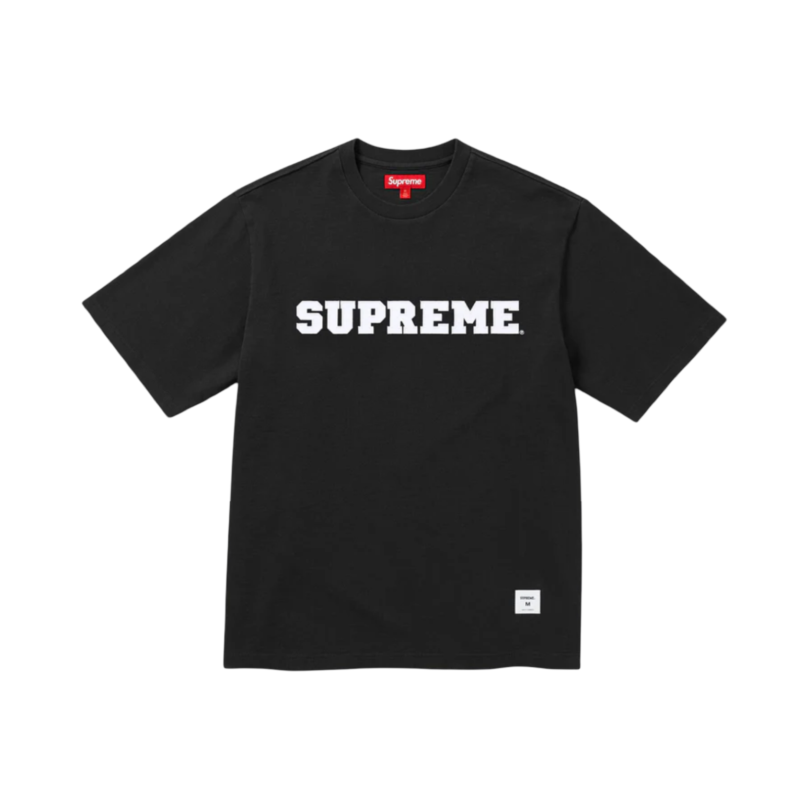 SUPREME COLLEGIATE APPLIQUÉ S/S TOP - BLACK