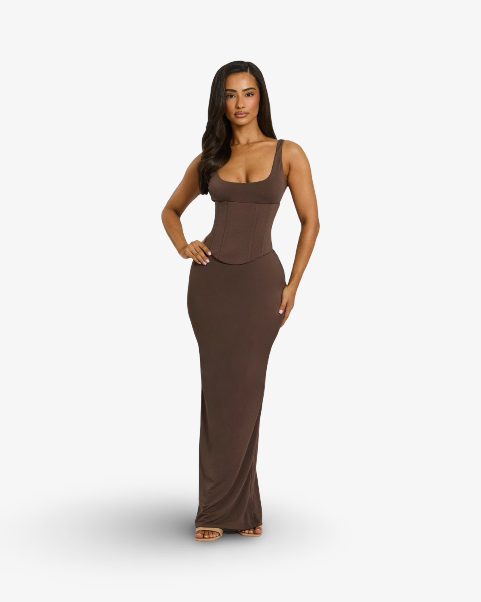 MARS THE LABEL SANDRA MAXI DRESS - BROWN