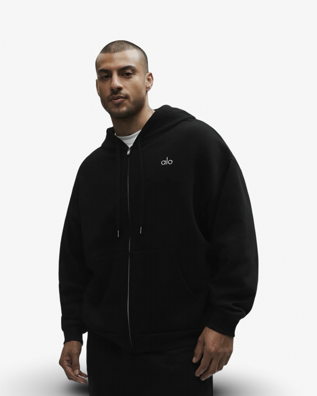 ALO ACCOLADE BLACK FULL ZIP & STRAIGHT LEG JOGGER TRACKSUIT