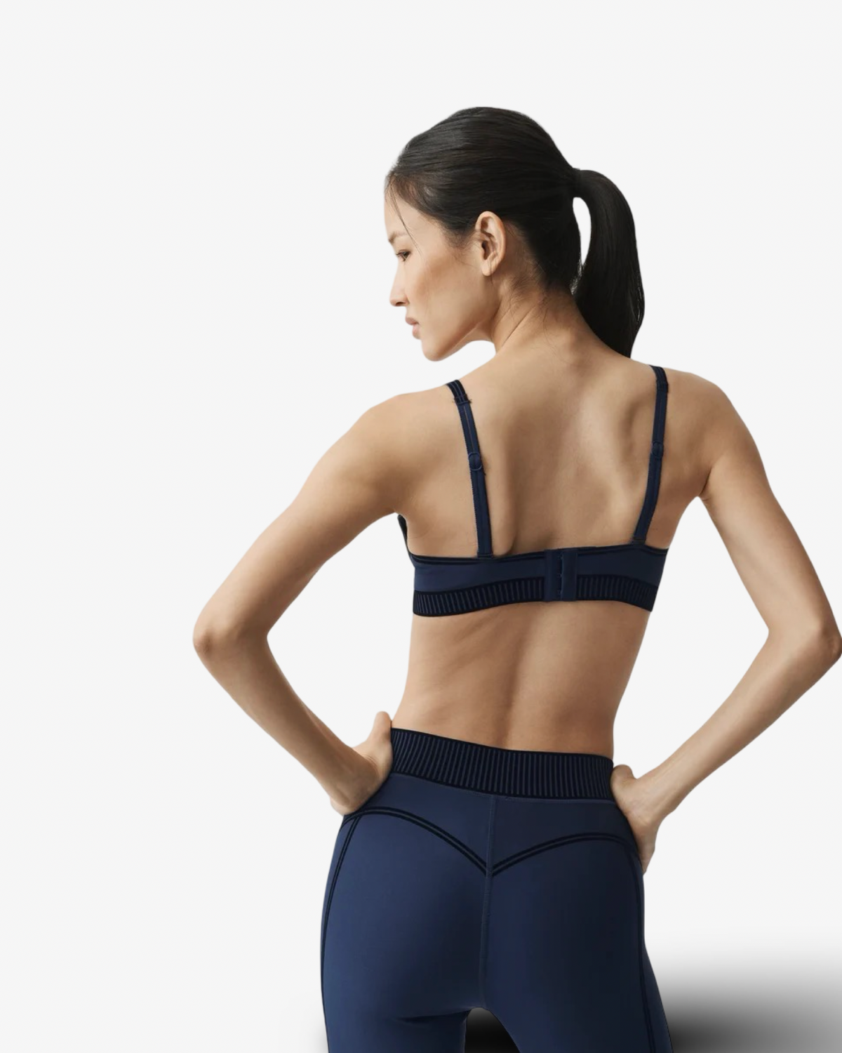 ALO AIRLIFT HIGH WAIST LEGGINGS & BRA SET IN NAVY