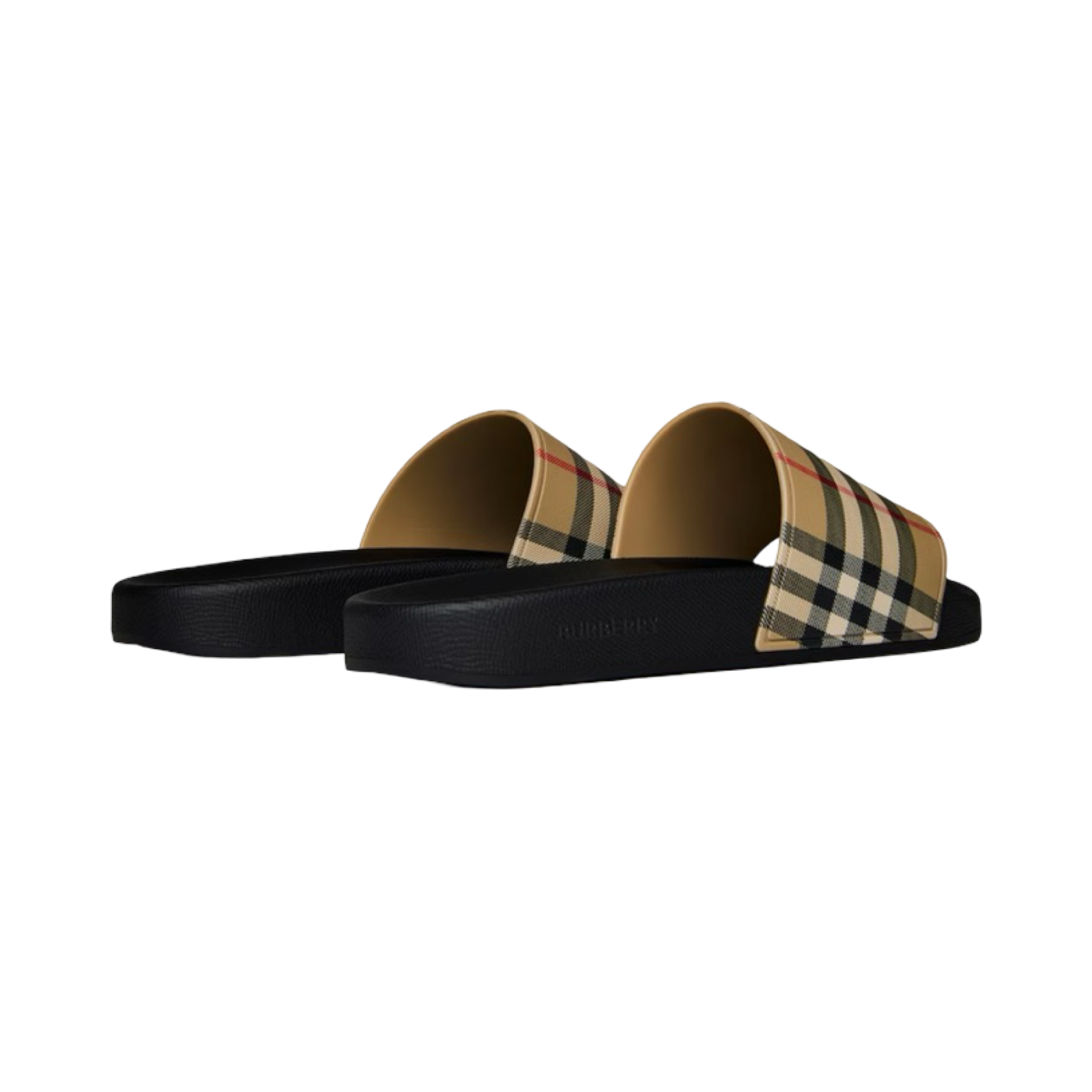 BURBERRY CHECK FURLEY LOGO SLIDERS