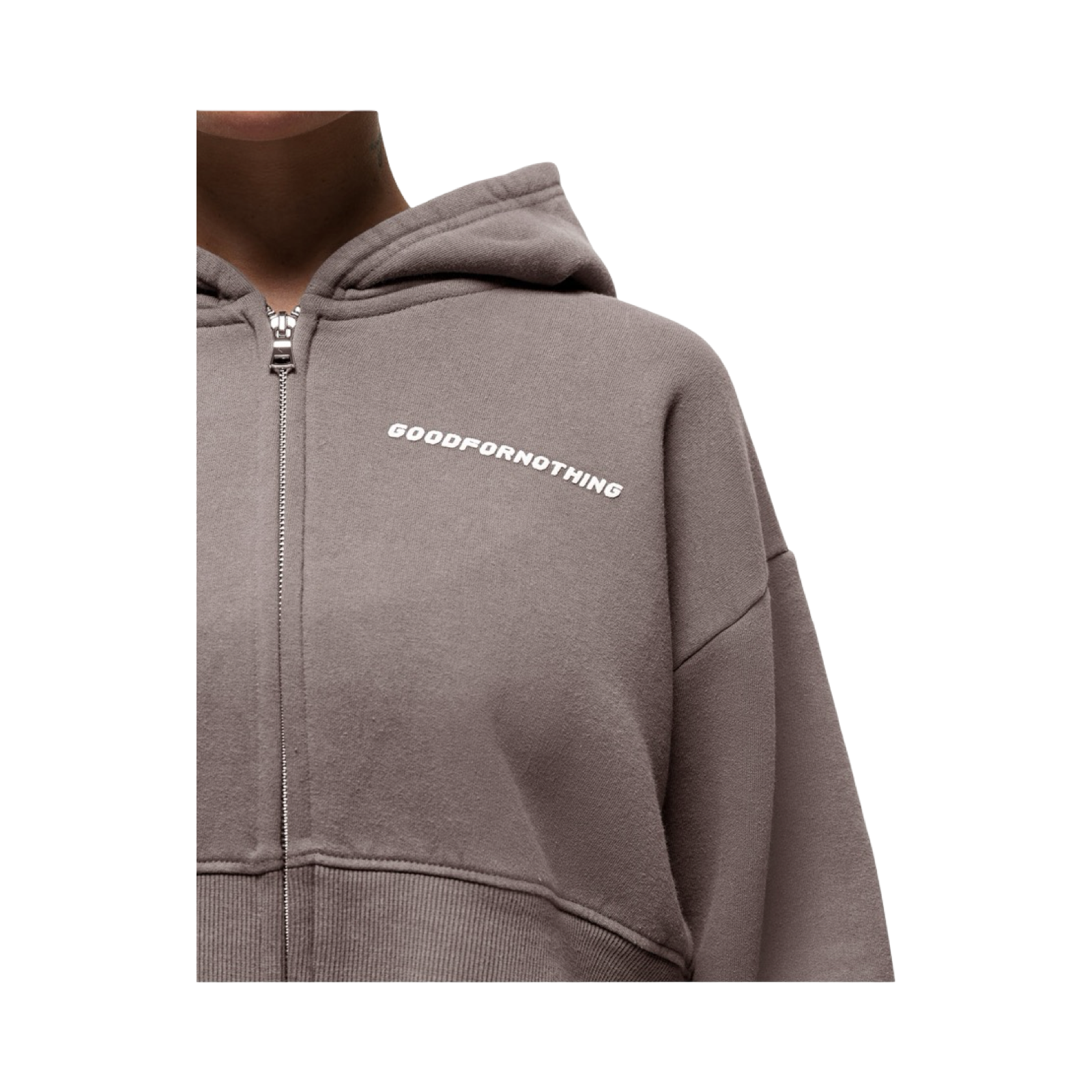 VINTAGE WASHED TAUPE ZIP HOODIE