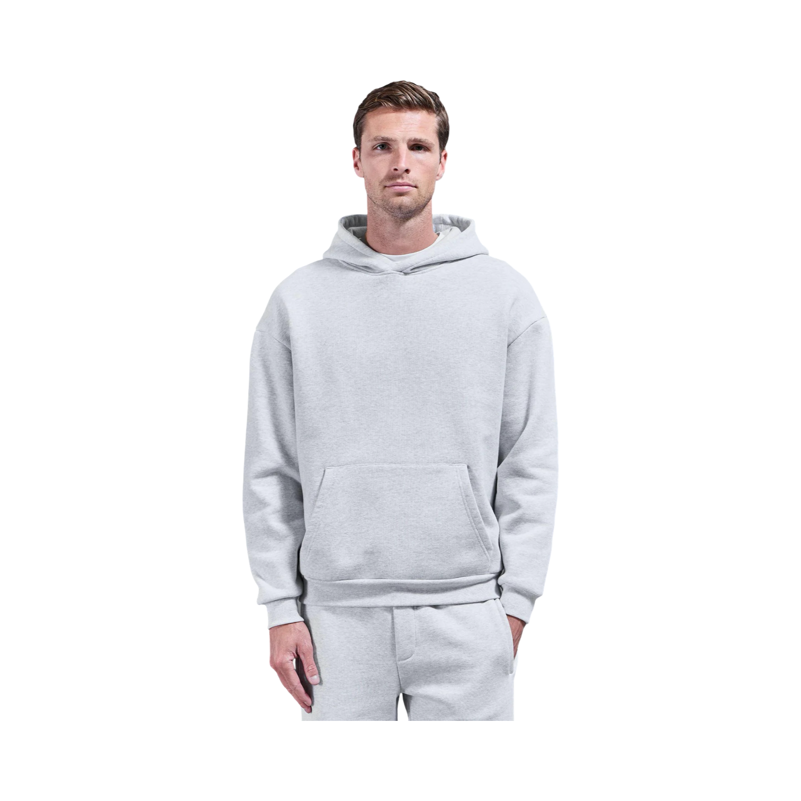ARNE RELAXED FIT HOODIE MARL GREY