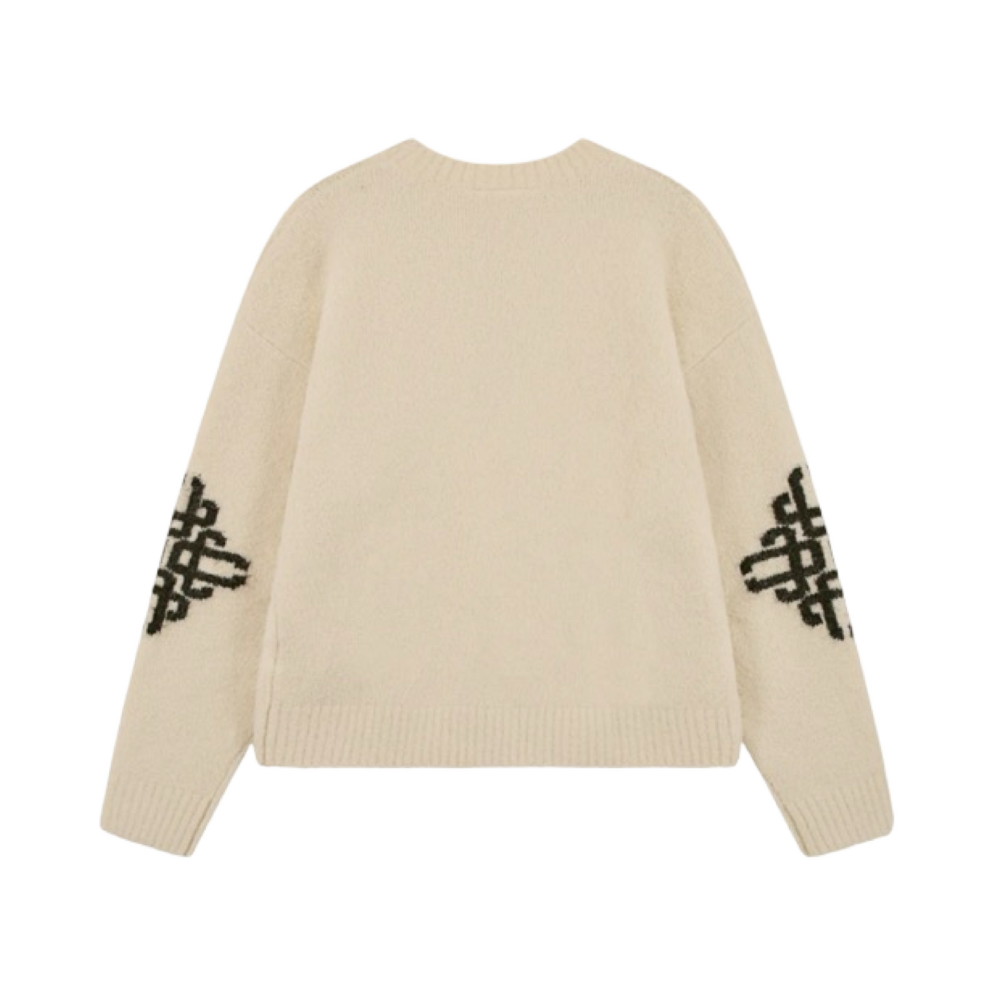 COUTURE CLUB BRUSHED SLEEVE KNITTED CREW OFF WHITE