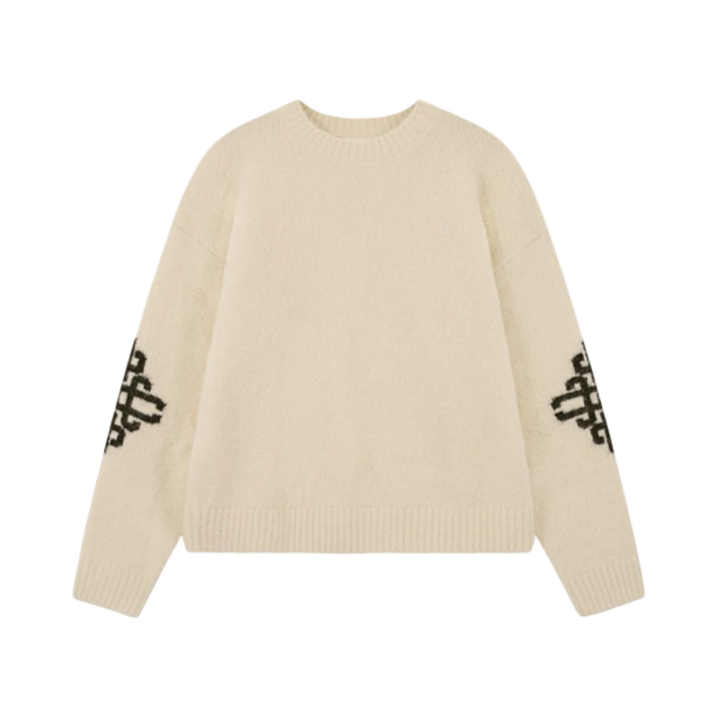 COUTURE CLUB BRUSHED SLEEVE KNITTED CREW OFF WHITE