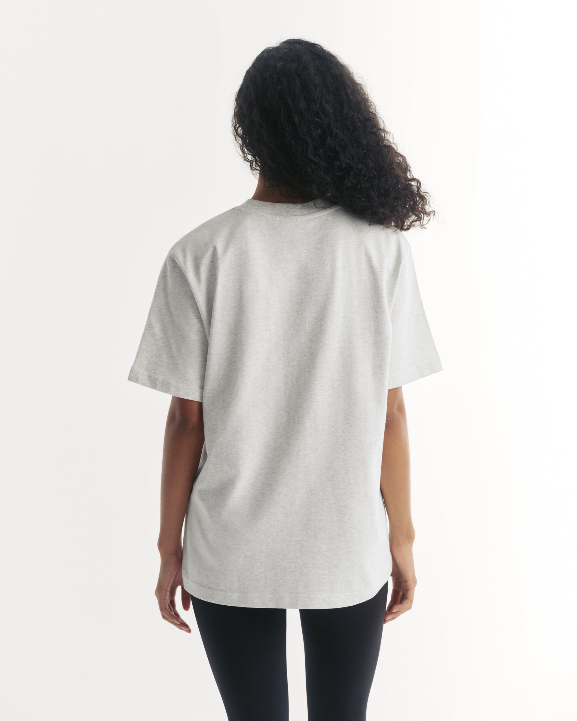 Ada Short Sleeve Oversized T-Shirt - Light Grey Melange