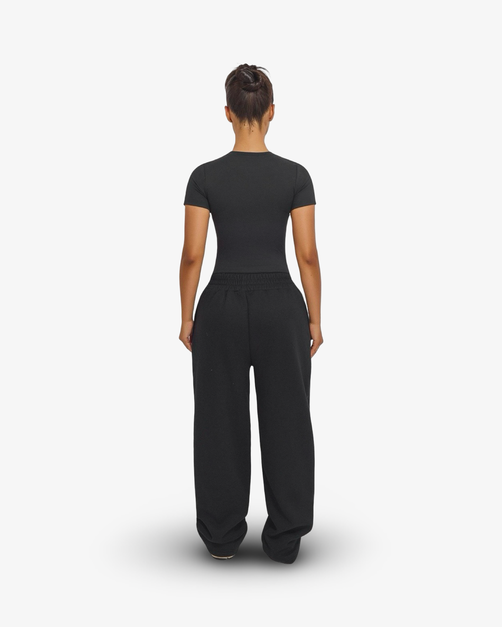 MARS THE LABEL SCULPT SHORT SLEEVE TOP - BLACK