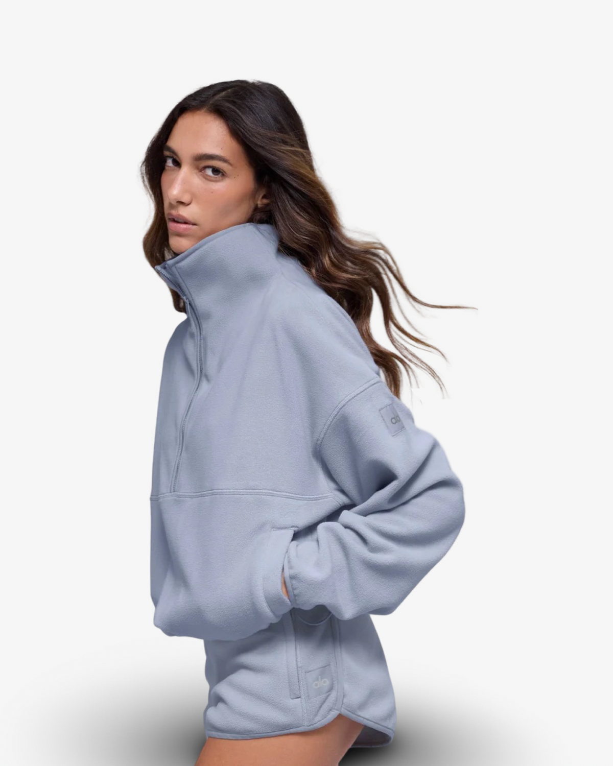 ALO POLAR FLEECE TRACKSUIT IN ARTIC BLUE