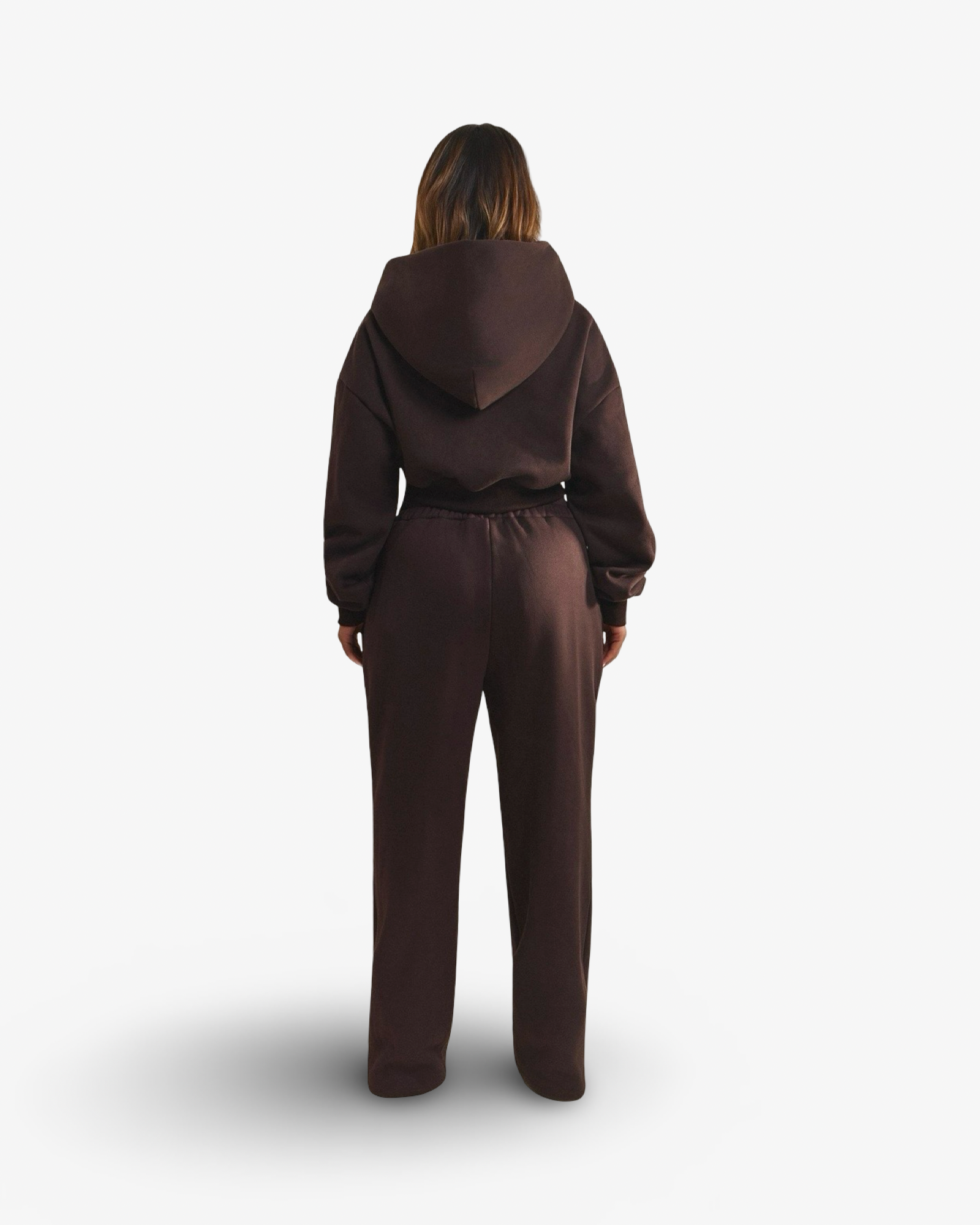 MARS THE LABEL CLASSIC CROPPED ZIP HOODIE - CHOCOLATE