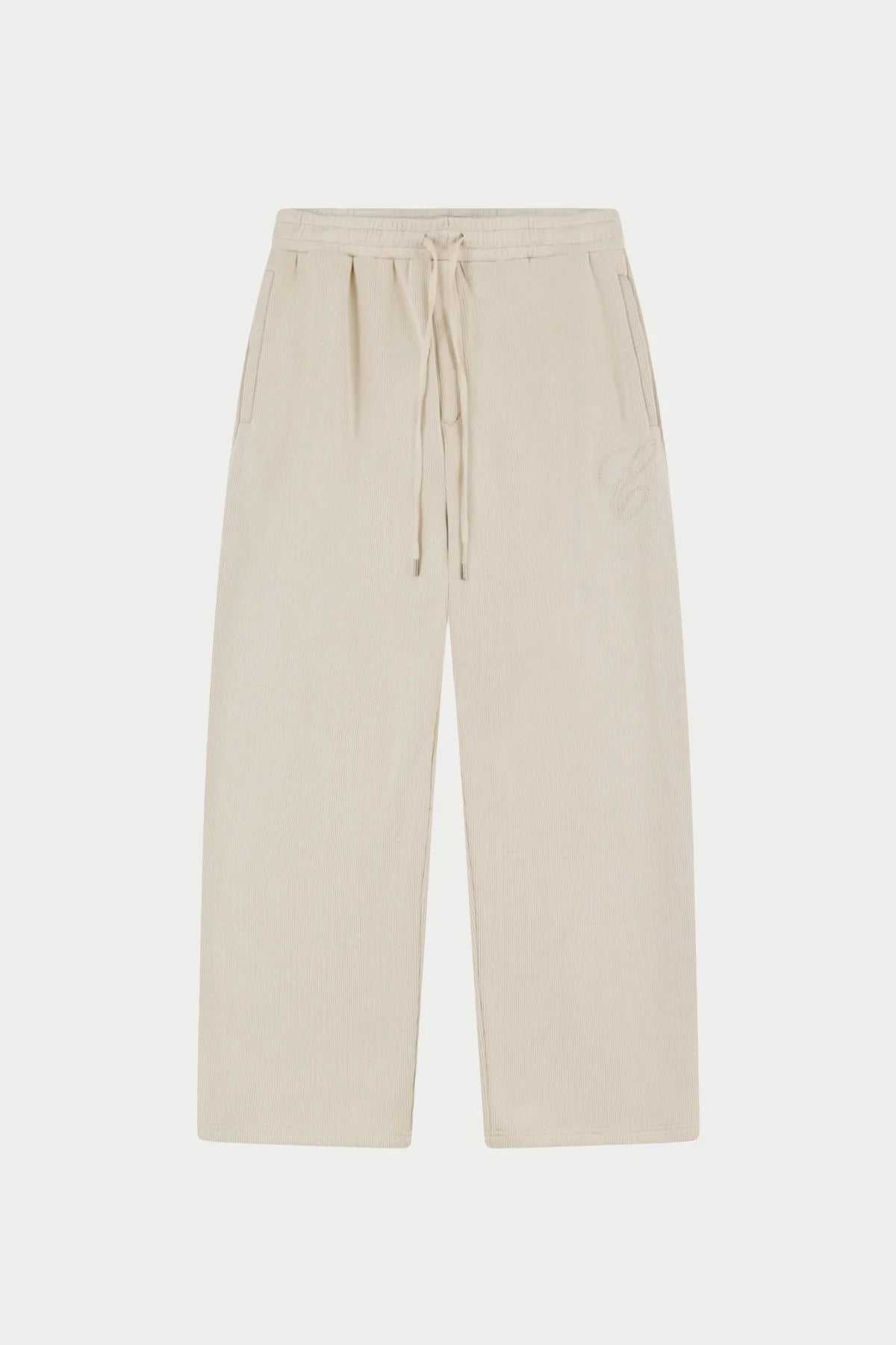 THE COUTURE CLUB KNIT CONTRAST DRAWCORDS RELAXED JOGGER - BEIGE
