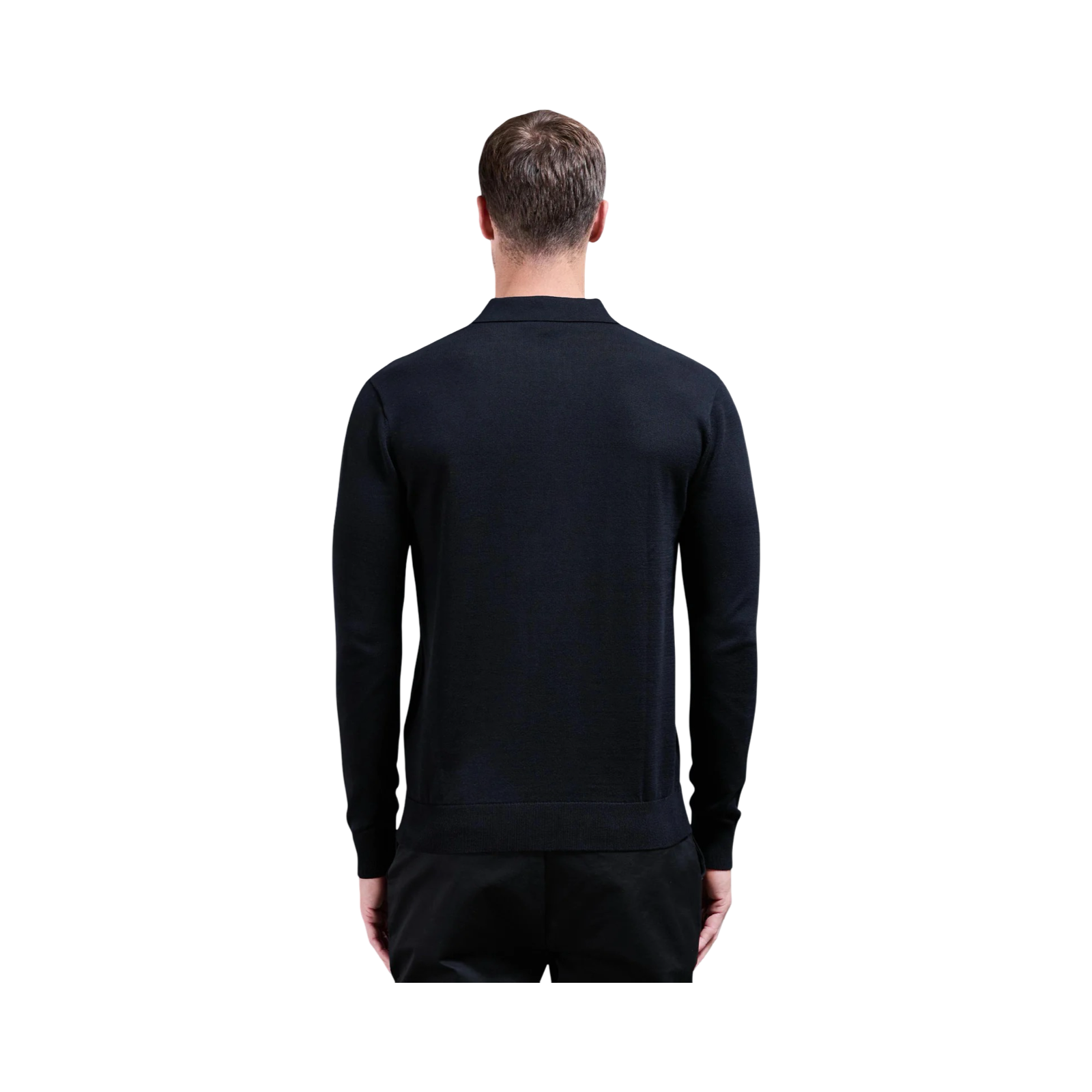 ARNE LONG SLEEVE POLO SHIRT BLACK