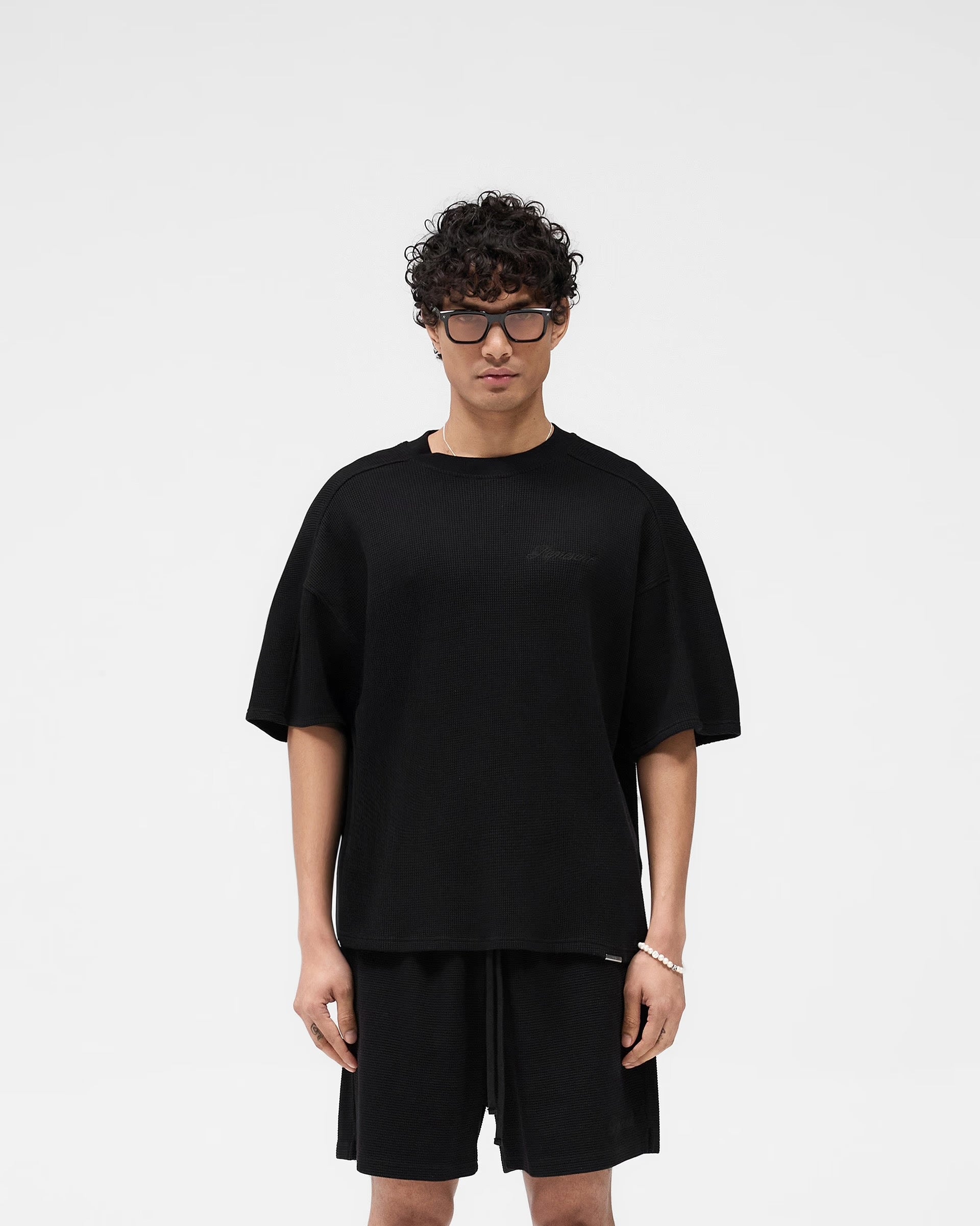 REPRESENT WAFFLE T-SHIRT - JET BLACK