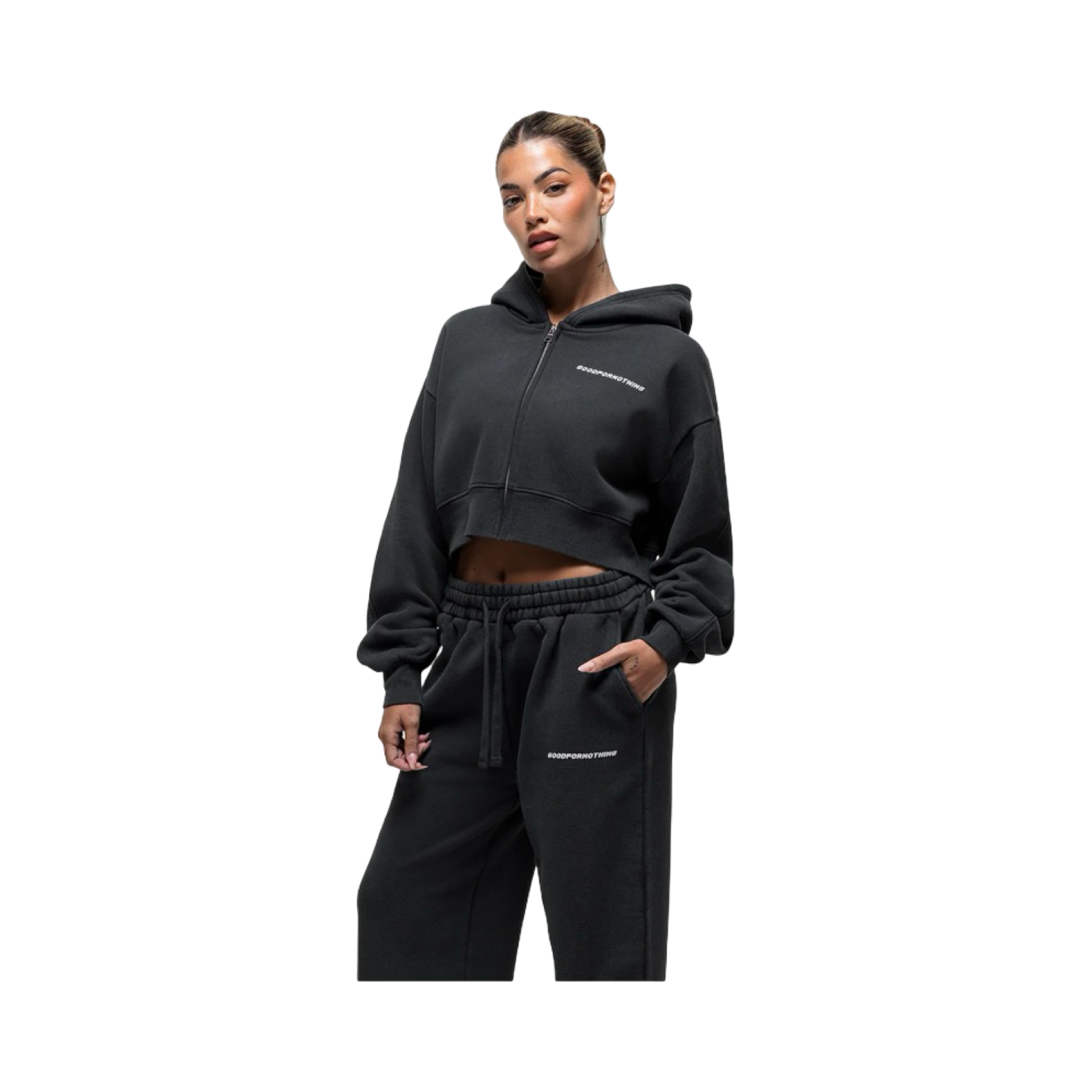 VINTAGE WASHED BLACK ZIP HOODIE