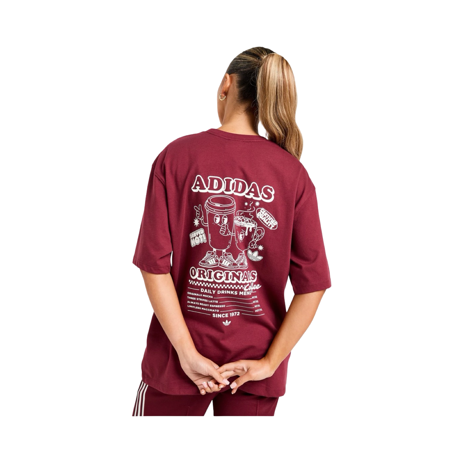 ADIDAS ORIGINALS COFFEE CLUB T-SHIRT - BURGUNDY