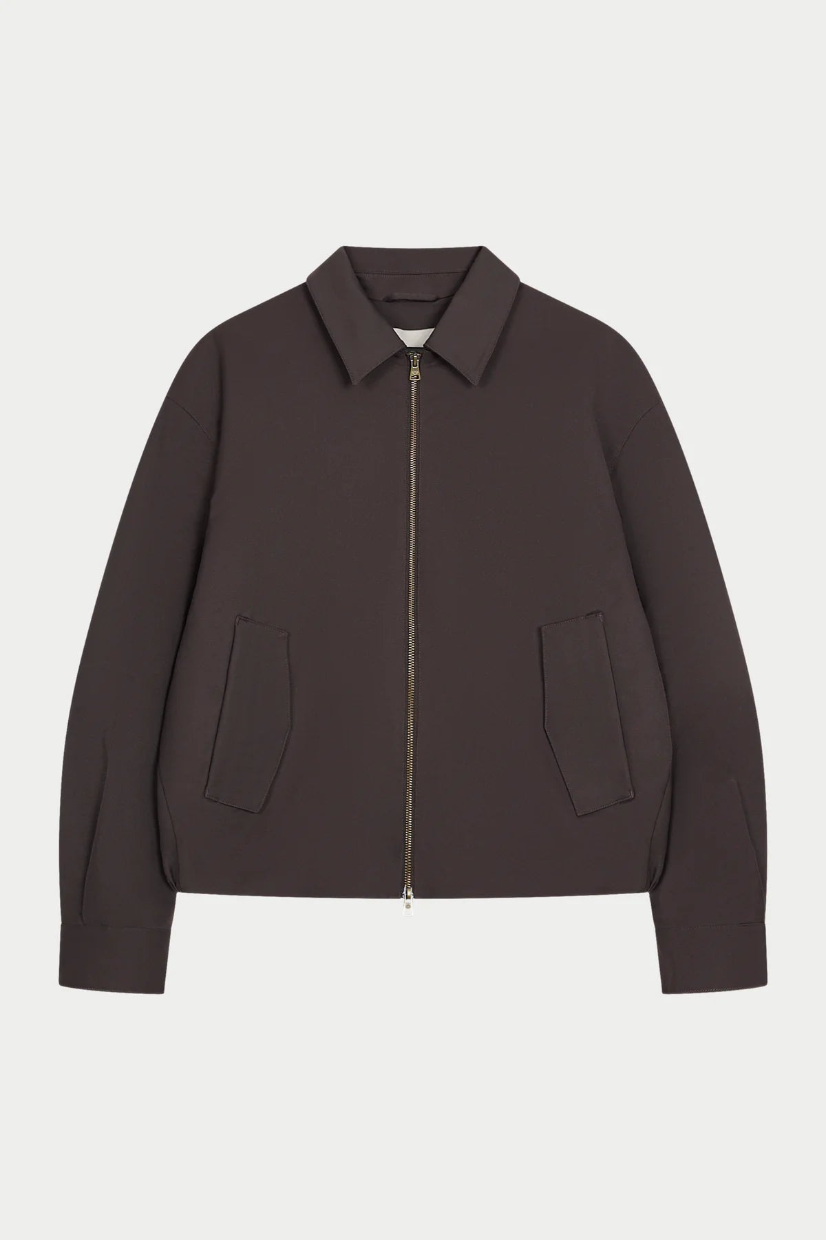 THE COUTURE CLUB RUCHED HARRINGTON JACKET - BROWN