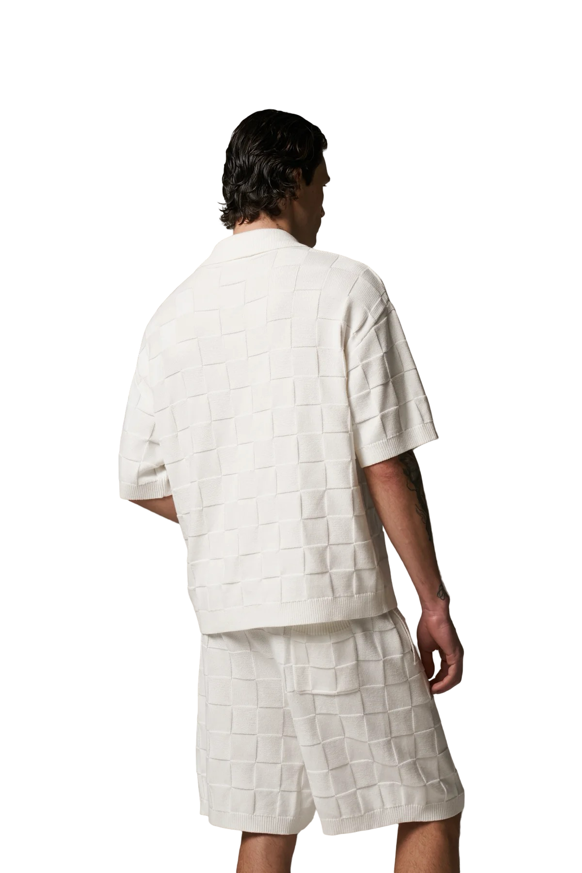 THE COUTURE CLUB CHECKERBOARD KNITTED SHIRT