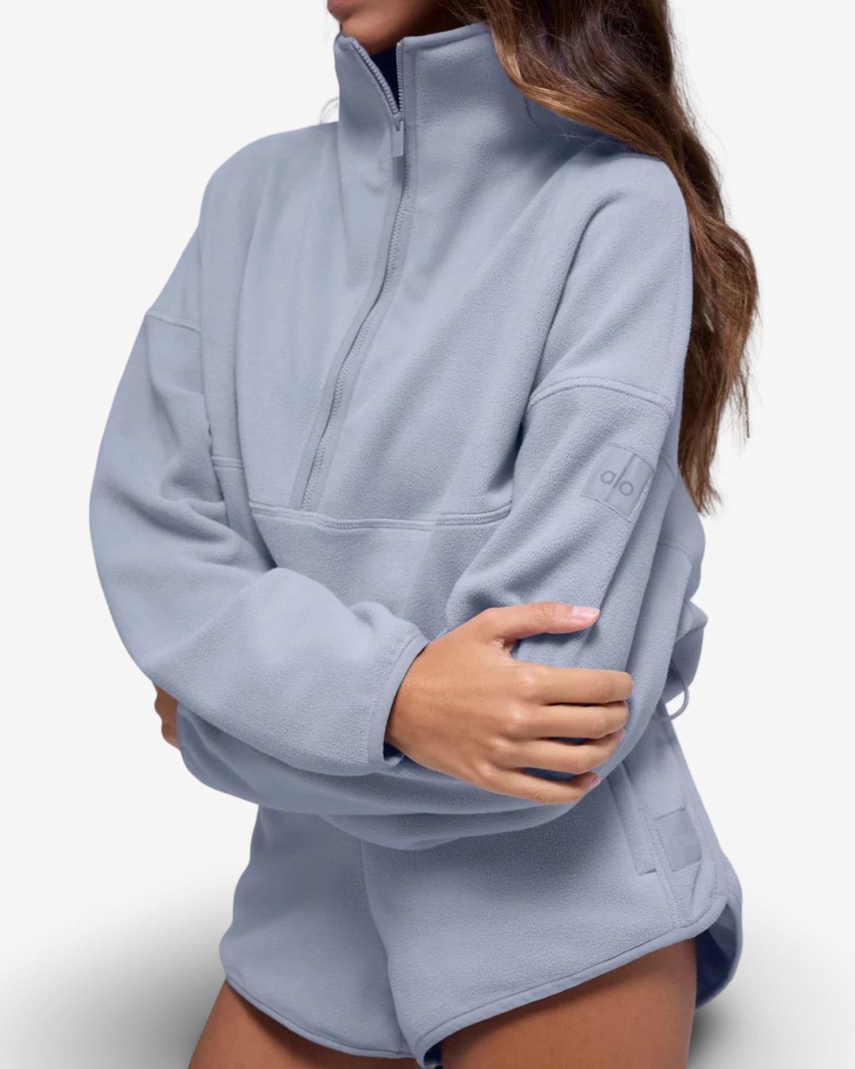 ALO POLAR FLEECE TRACKSUIT IN ARTIC BLUE