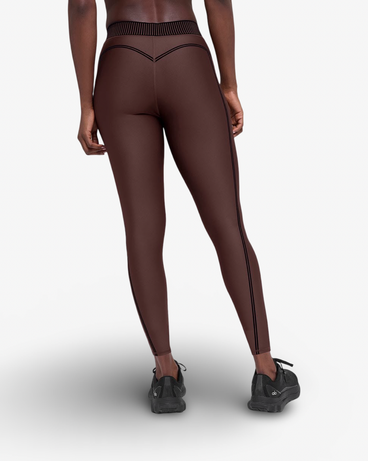 ALO AIRLIFT HIGH WAIST LEGGINGS & BRA SET IN ESPRESSO