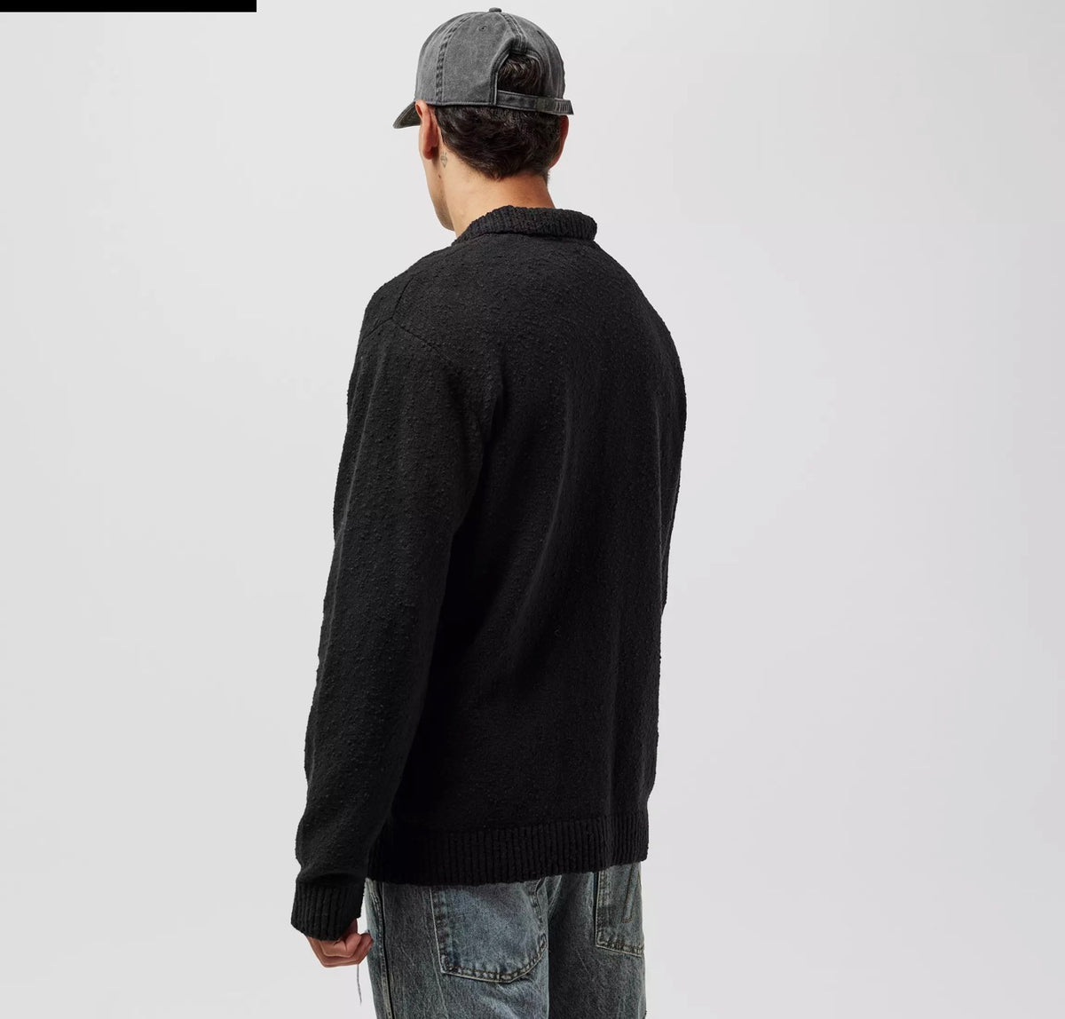 REPRESENT KNITTED POLO AGED BLACK
