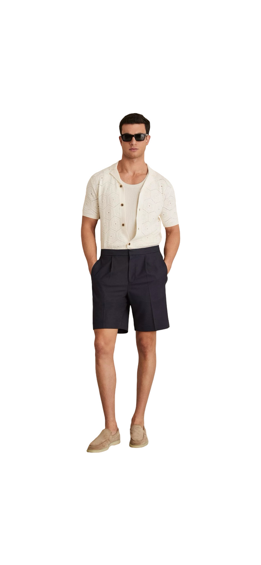 REISS SUSSEX RELAXED DRAWSTRING SHORTS NAVY
