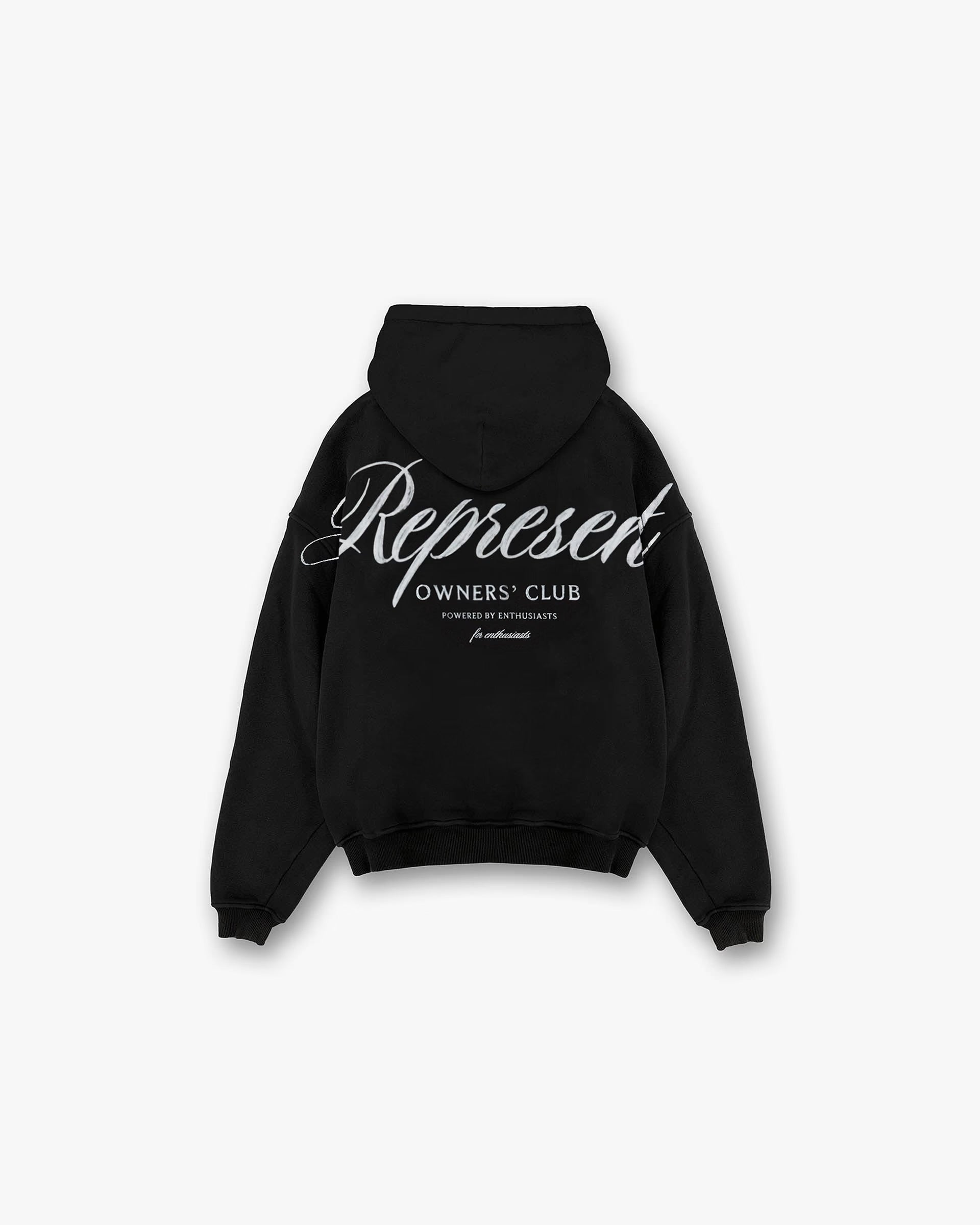 REPRESENT OWNERS CLUB SCRIPT HOODIE - BLACK