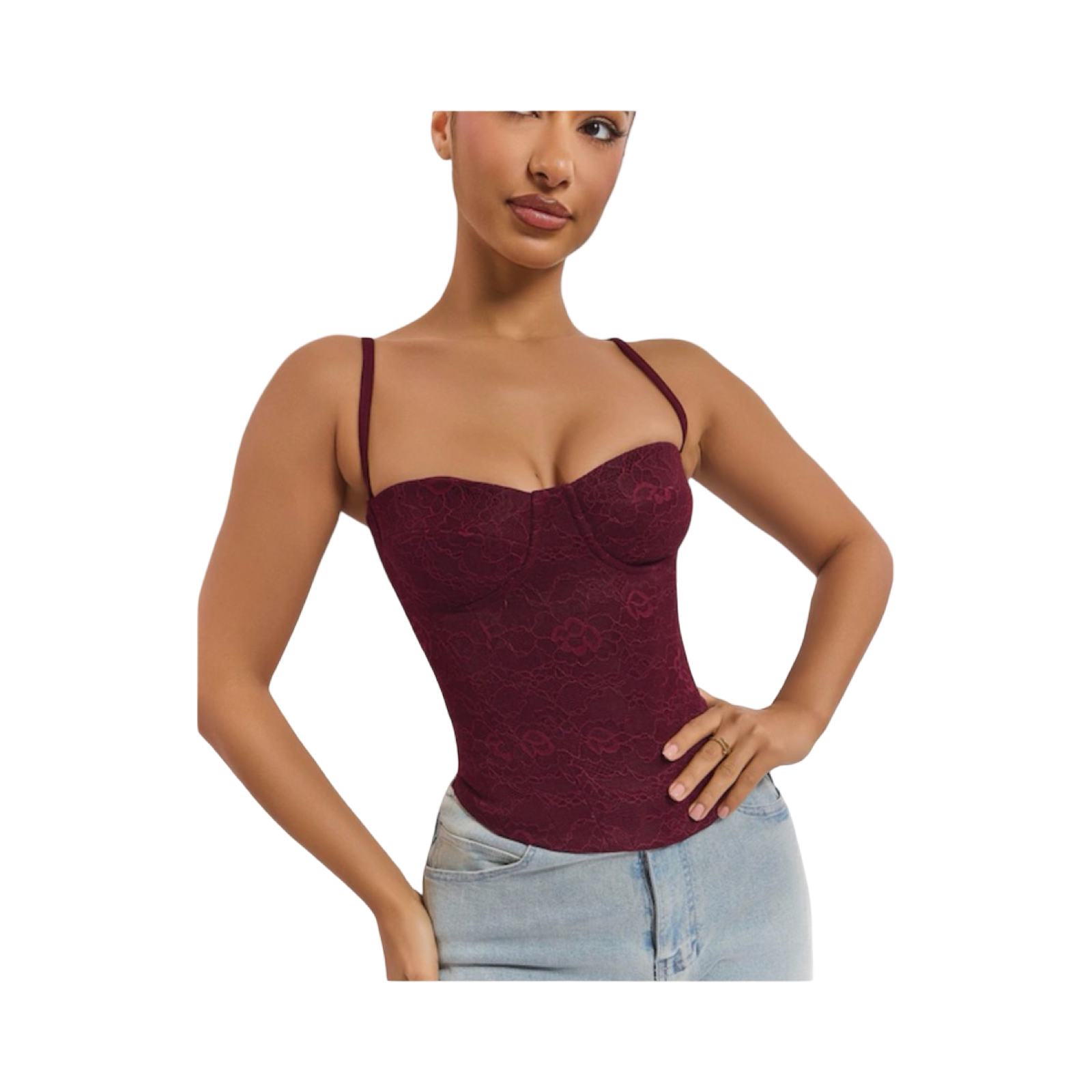 MARS THE LABEL PLUM ZADIE CORSET TOP
