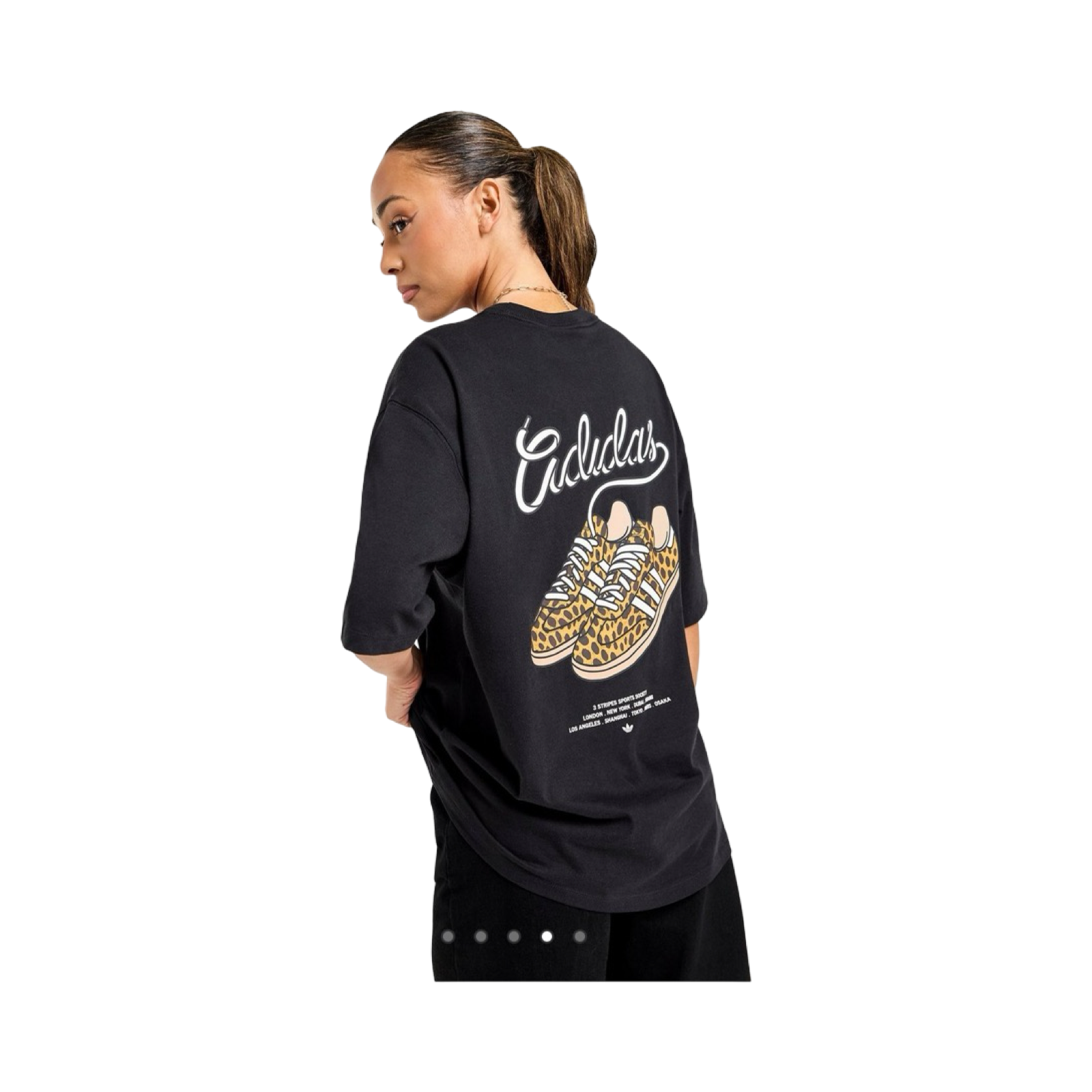 ADIDAS ORIGINALS LEOPARD PRINT SAMBA BOYFRIEND T-SHIRT