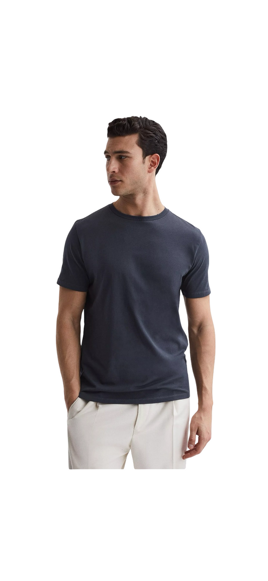 REISS BLESS COTTON CREW NECK T-SHIRT AIRFORCE BLUE