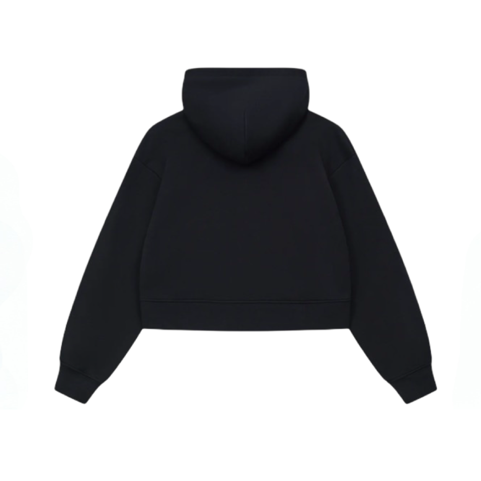 THE COUTURE CLUB CTRE APPLIQUE ZIP THROUGH HOODIE BLACK