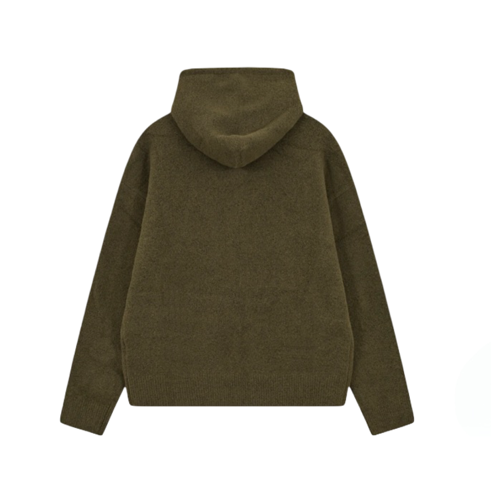 THE COUTURE CLUB MONOGRAM FLUFFY KNIT ZIP THROUGH HOODIE KHAKI