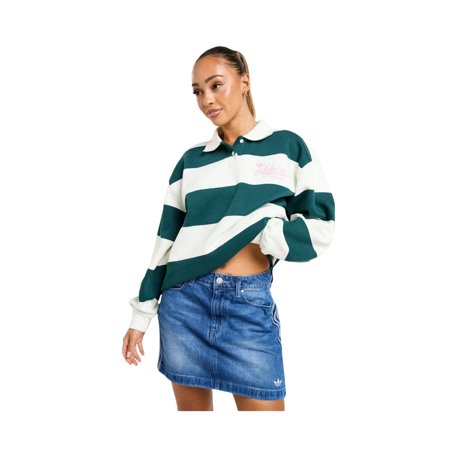 ADIDAS ORIGINALS STRIPE RUGBY SWEATSHIRT