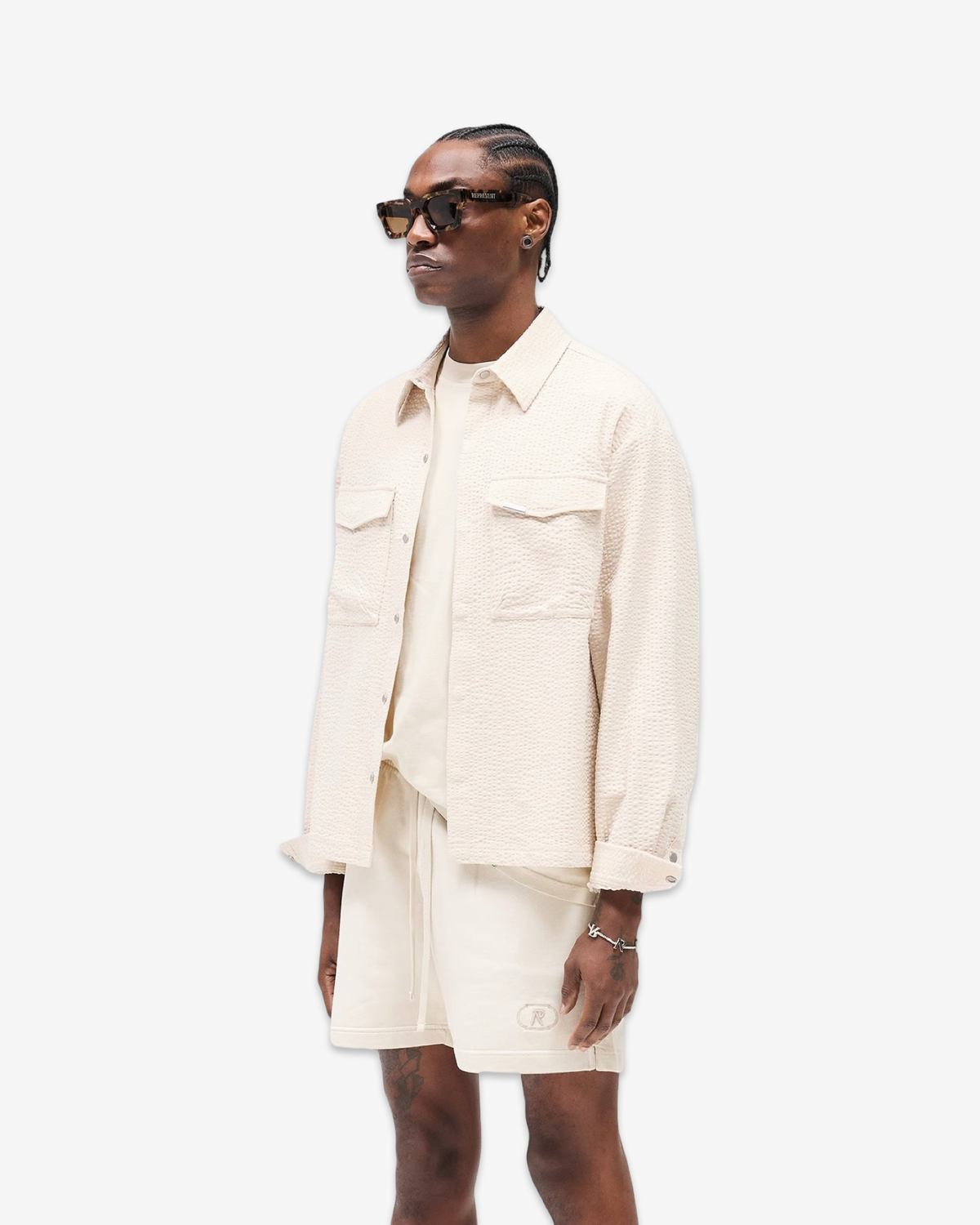 REPRESENT TEXTURED LONG SLEEVE SHIRT CHAMPAGNE