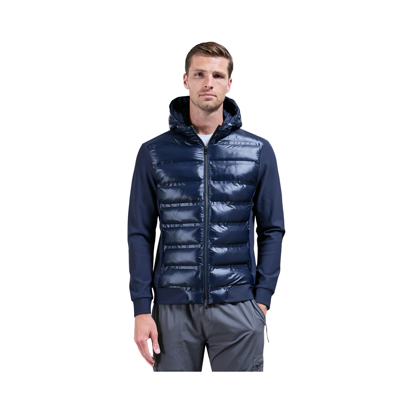 ARNE HYBRID PUFFER JACKET NAVY