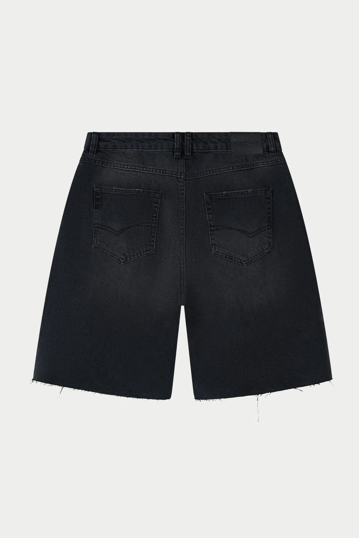 THE COUTURE CLUB DENIM RAW EDGE SHORT - BLACK